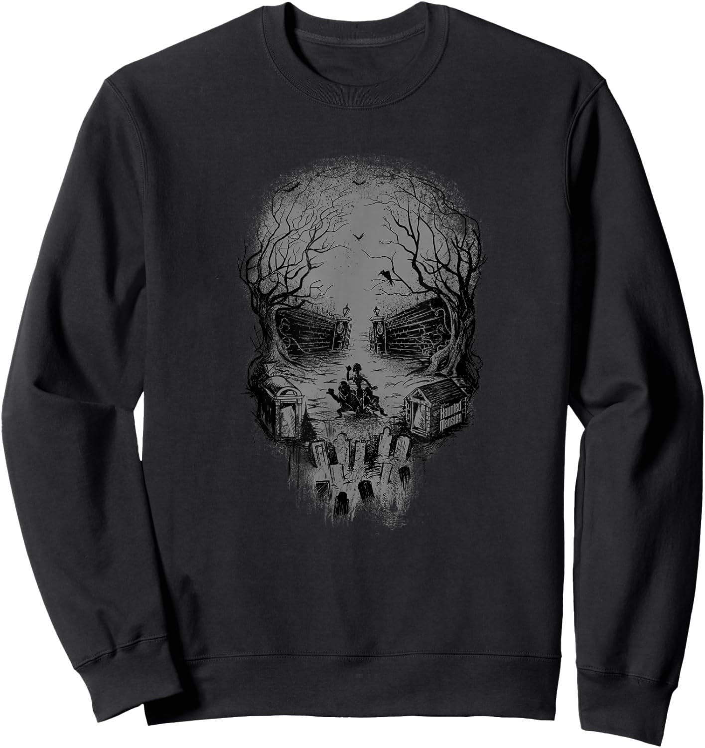 The Haunted Mansion Skull Shaped Graveyard Wide Shot Sweatshirt - Sweatshirt | Black