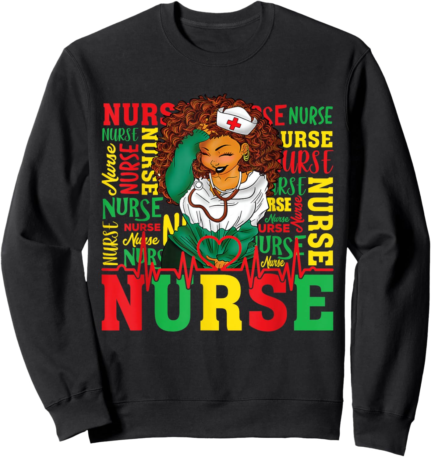 Black Women Nurse Juneteenth Shirts Women Black Freedom 1865 Sweatshirt - Sweatshirt | Black