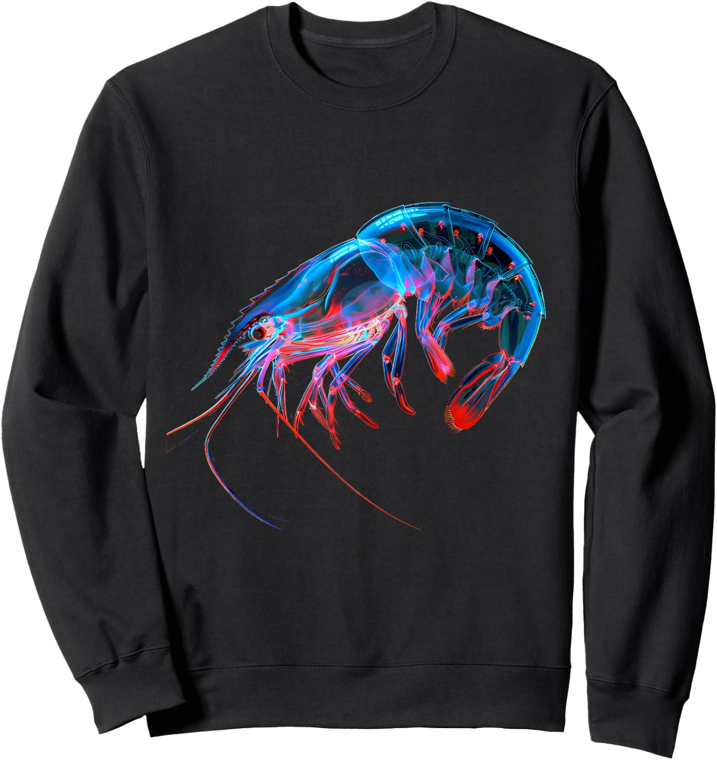 Shrimp Ocean Sea Animal Marine Mammal Motif Sea Ocean Shrimp Sweatshirt - Sweatshirt | Black