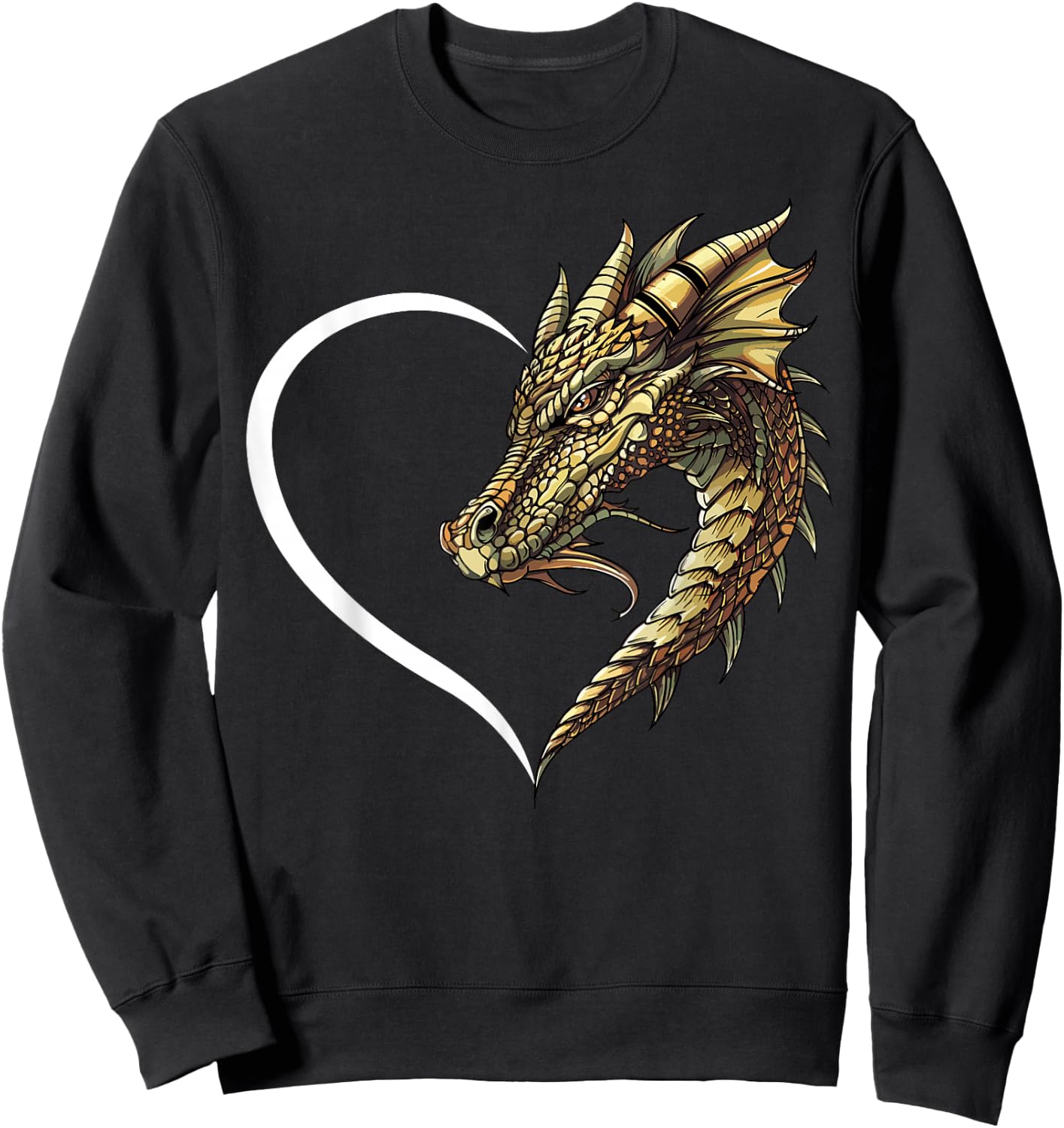 Dragon Shirts Girls Kids Heart Cute Dragon Sweatshirt - Sweatshirt | Black