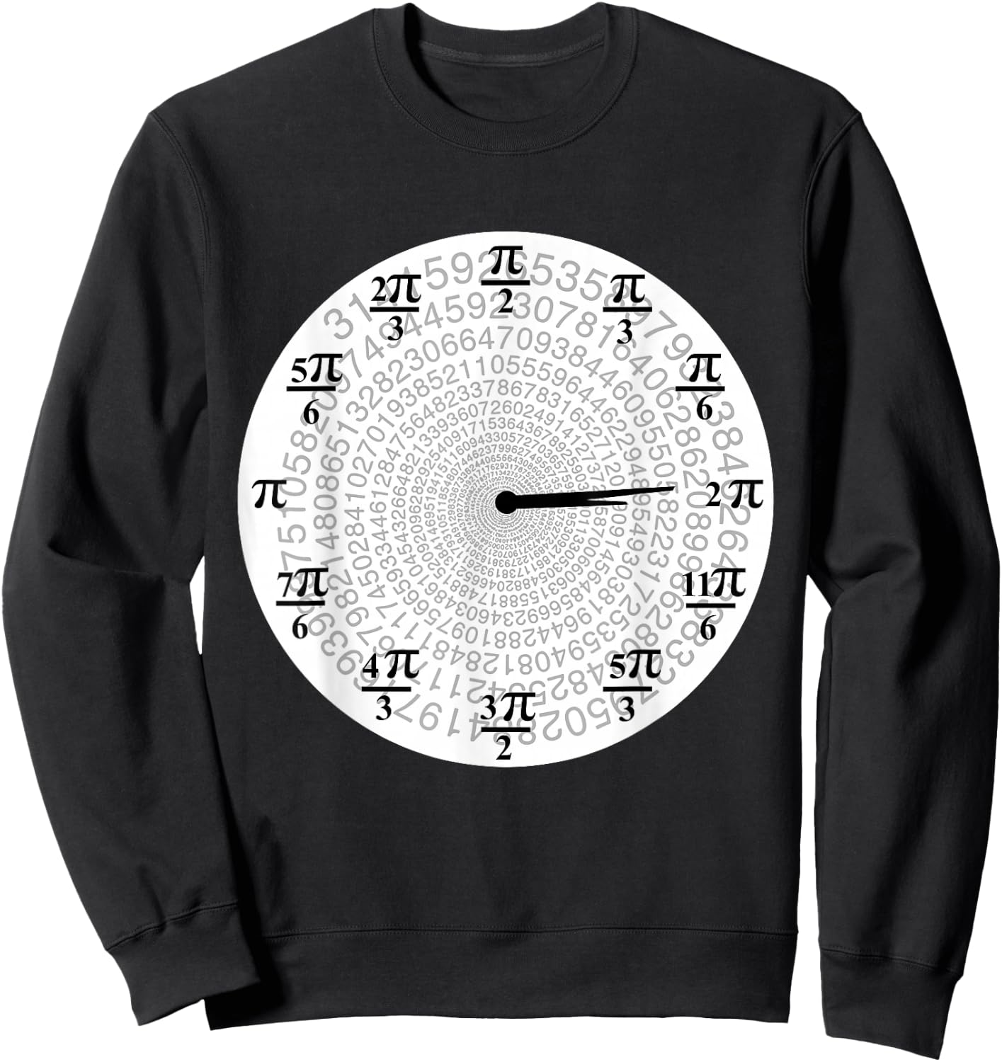 Horloge Pi 3:14 Pi Horloge analogique Sweatshirt - Sweatshirt | Black