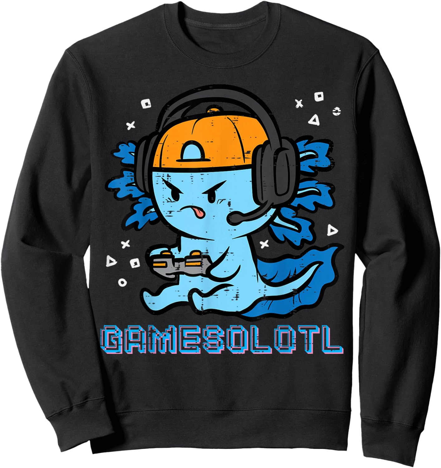 Gamer Axolotl Gamesolotl Fun Gaming Men Boys Kids Youth Teen Sweatshirt - Sweatshirt | Black