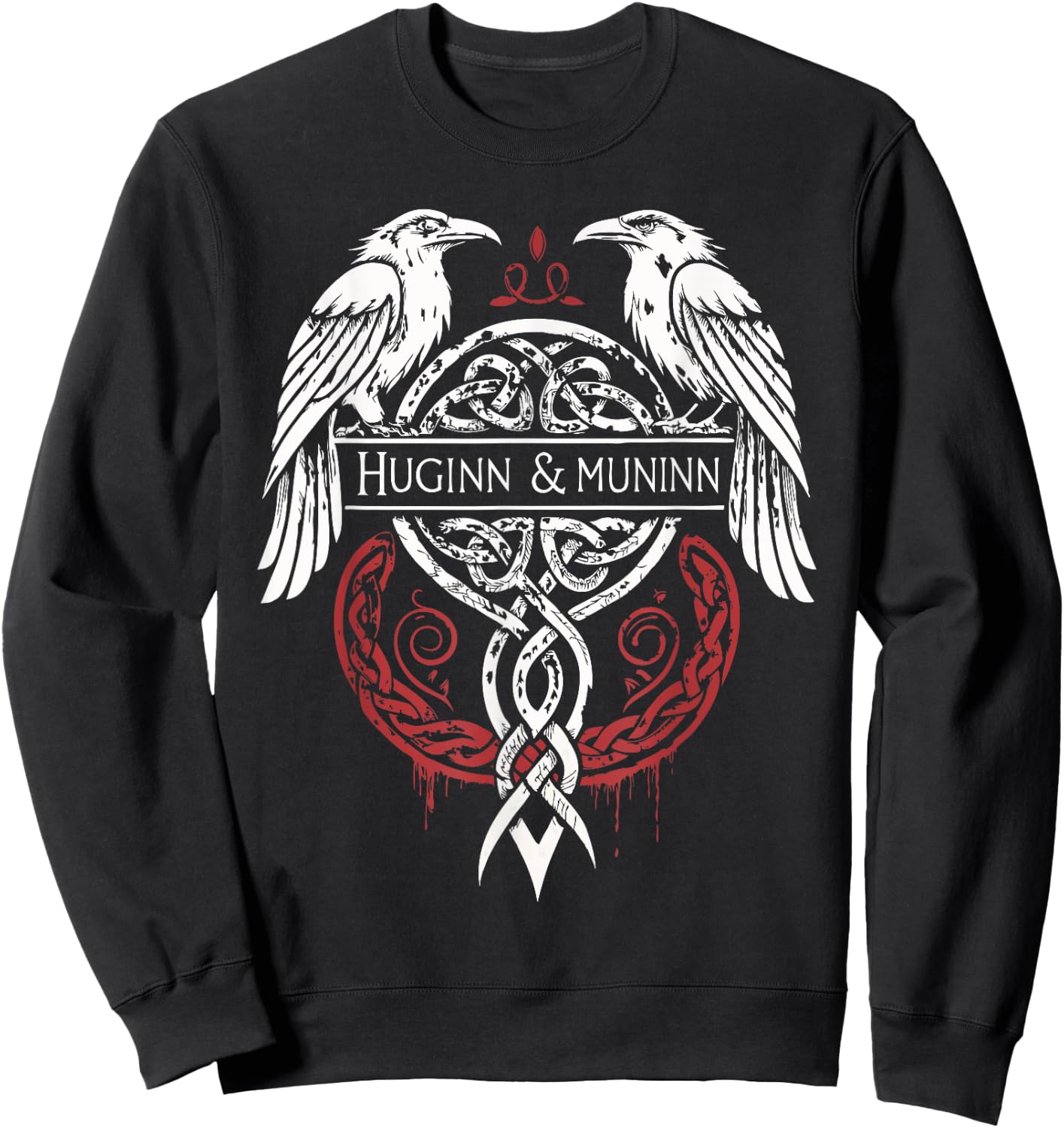 Norse Mythology Ravens Huginn & Muninn Sweatshirt - Sweatshirt | Black