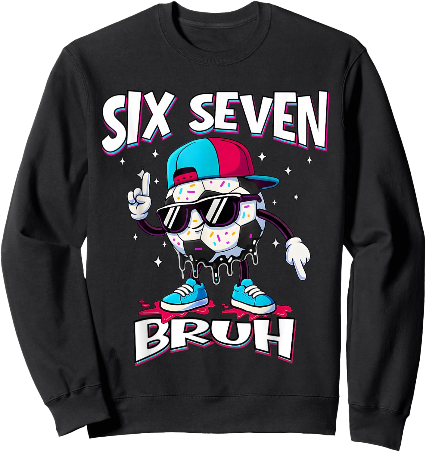 Fußball 67 Meme Six Seven Fußball 67 Jungen Mädchen Sweatshirt - Sweatshirt | Black