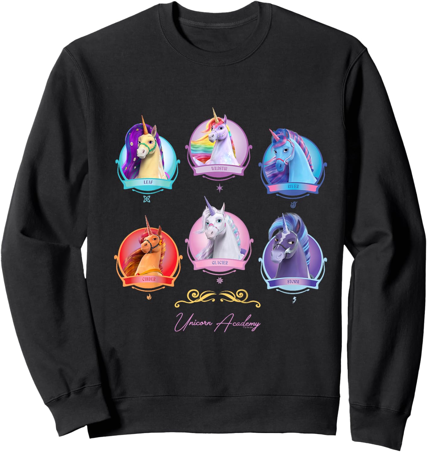 Kids Group Unicorn Sweatshirt - Sweatshirt | Black
