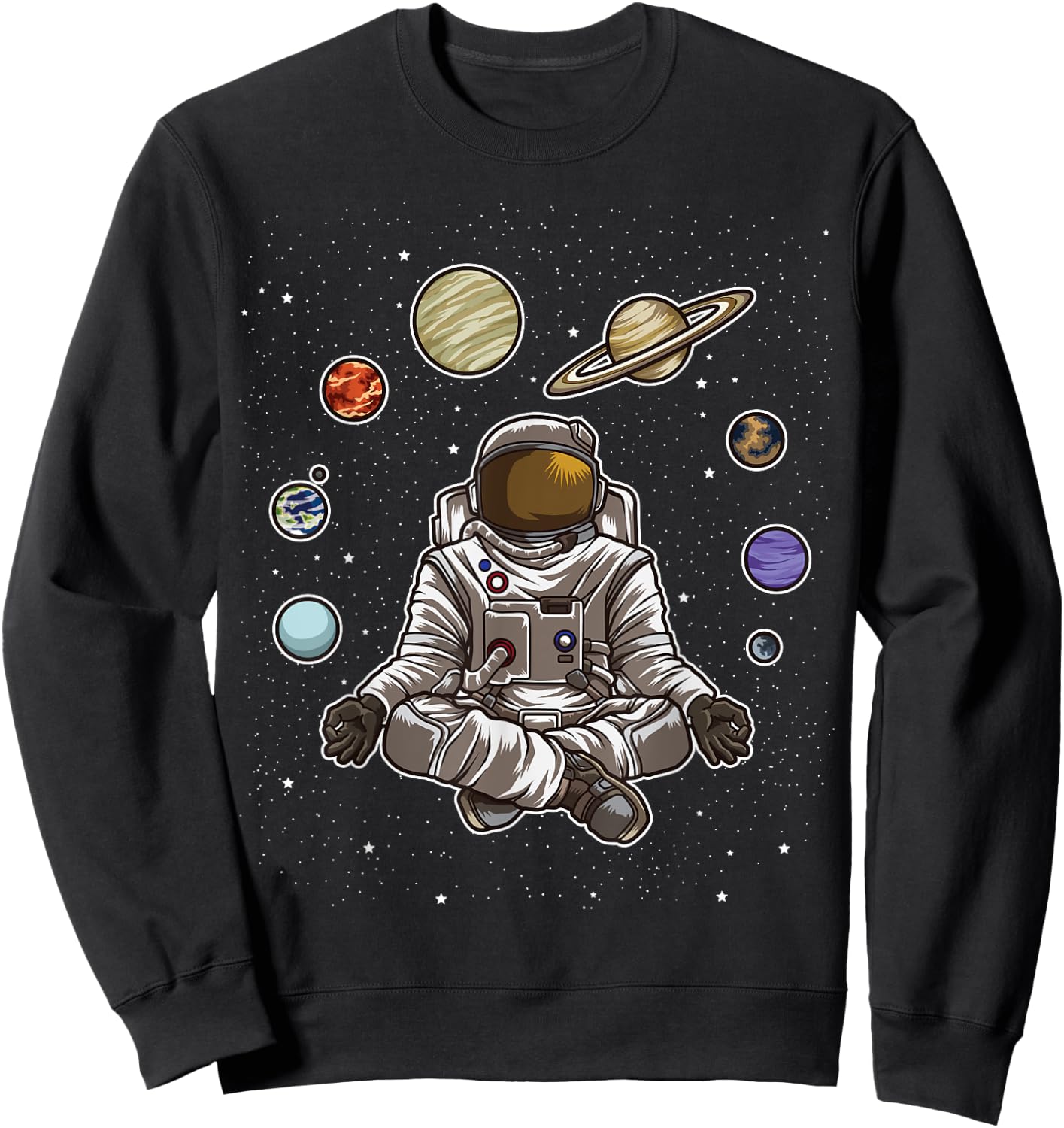 Yoga Astronaut Meditates In Space And feels The Galaxy Sweatshirt - Sweatshirt | Black