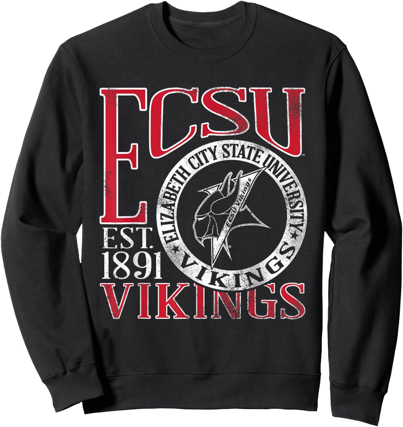 Elizabeth City State Vikings Vintage Dibs Blue Sweatshirt - Sweatshirt | Black