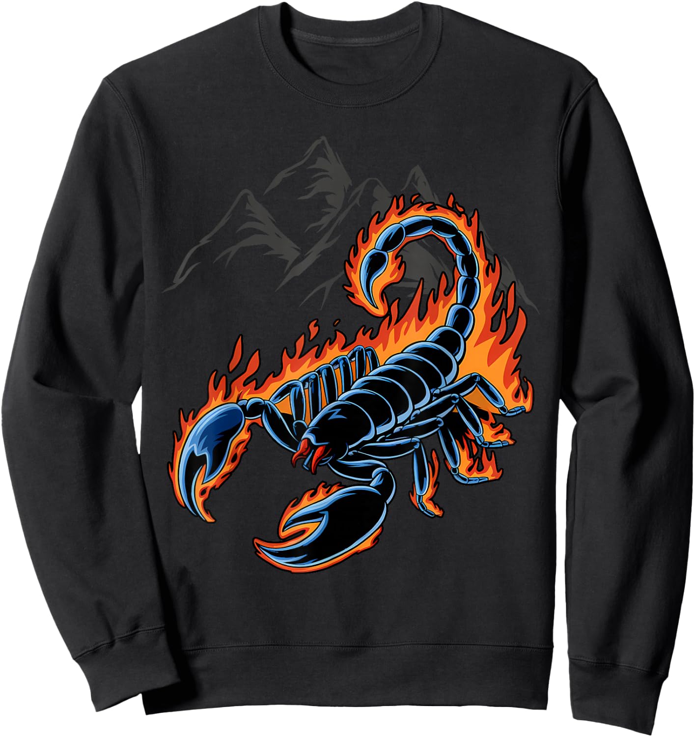 Scorpion Insect Arachnid Cool Fiery Scorpio Design Graphic Sweatshirt - Sweatshirt | Black