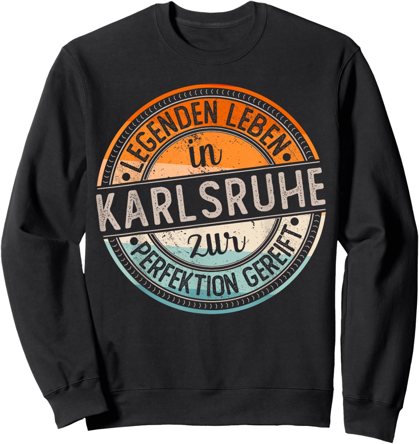Karlsruhe Retro Farben | Legenden Leben in Karlsruhe Sweatshirt - Sweatshirt | Black