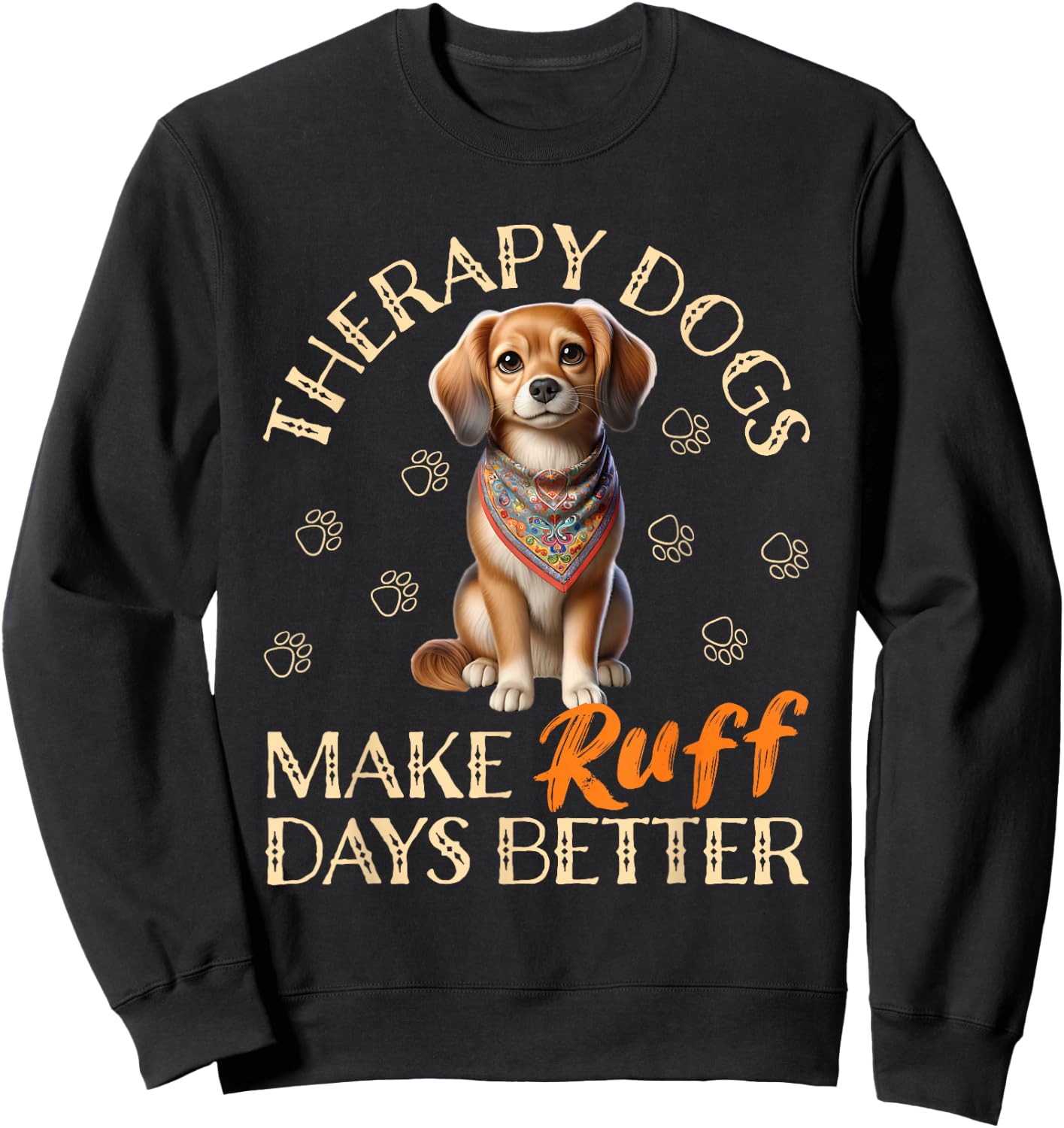 Therapy Dog Team Men Women Kids Sweatshirt - Sweatshirt | Black
