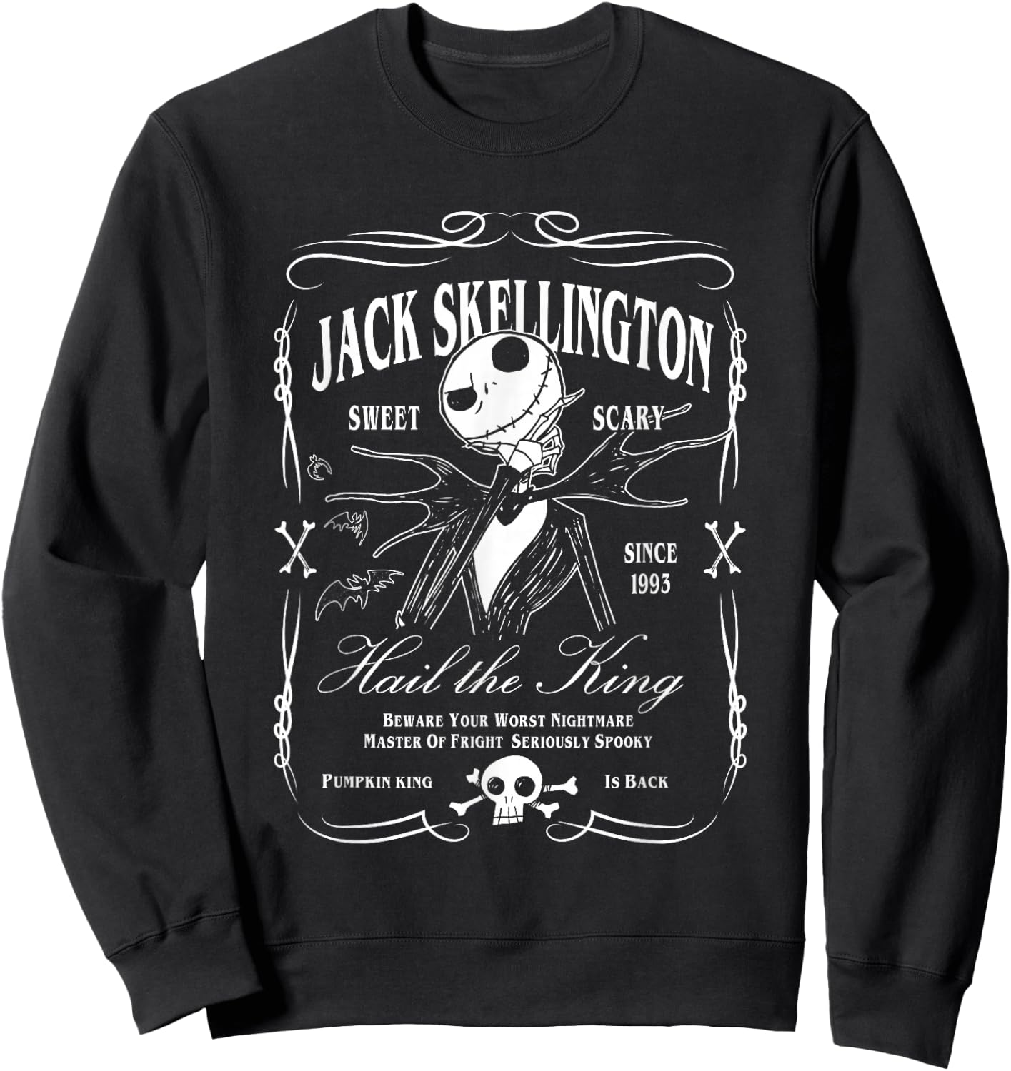 Nightmare Before Christmas Jack Skellington Label Sweatshirt - Sweatshirt | Black