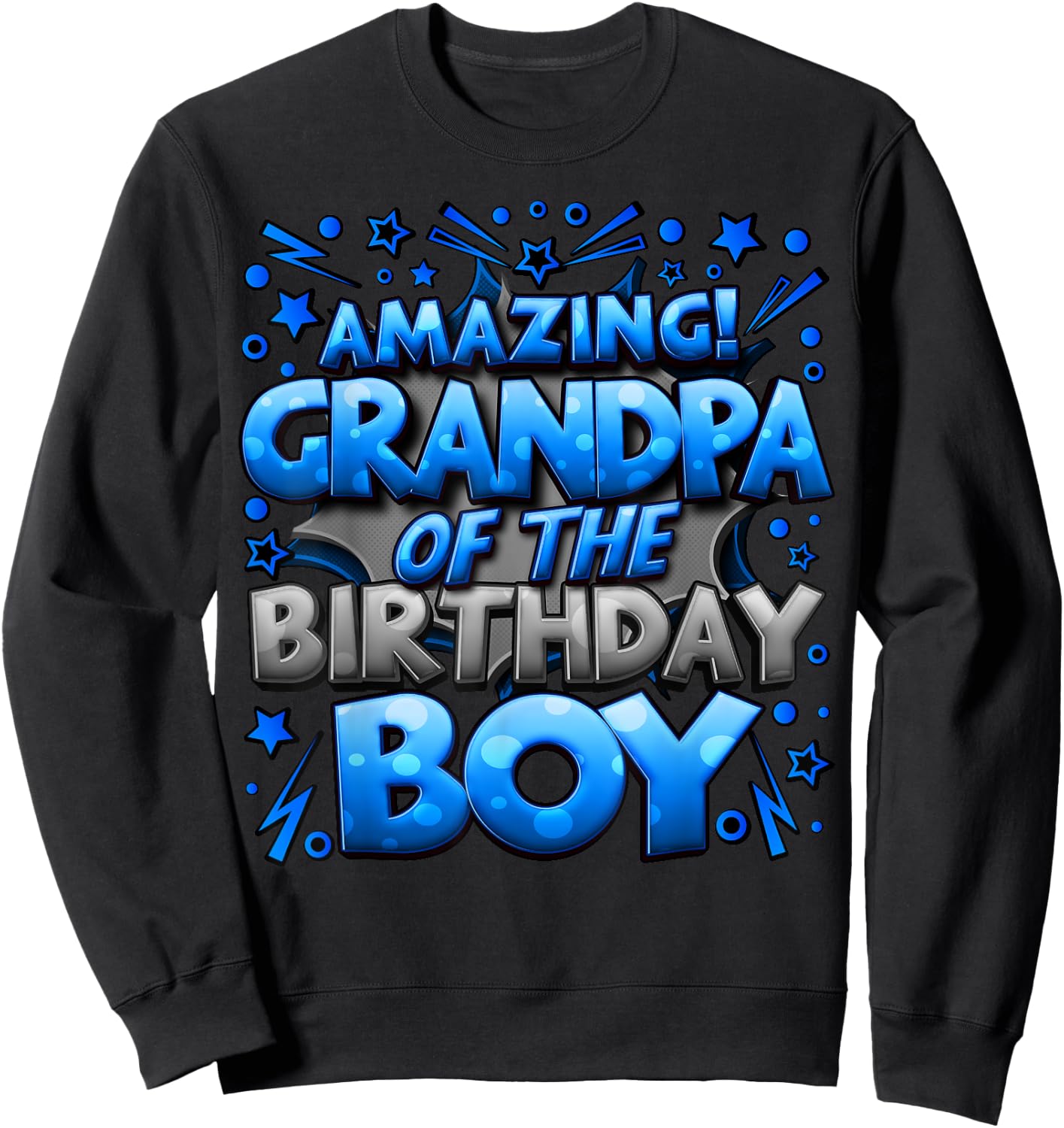 Grandpa of the Birthday Boy Matching Family Grandpa Sweatshirt - Sweatshirt | Black