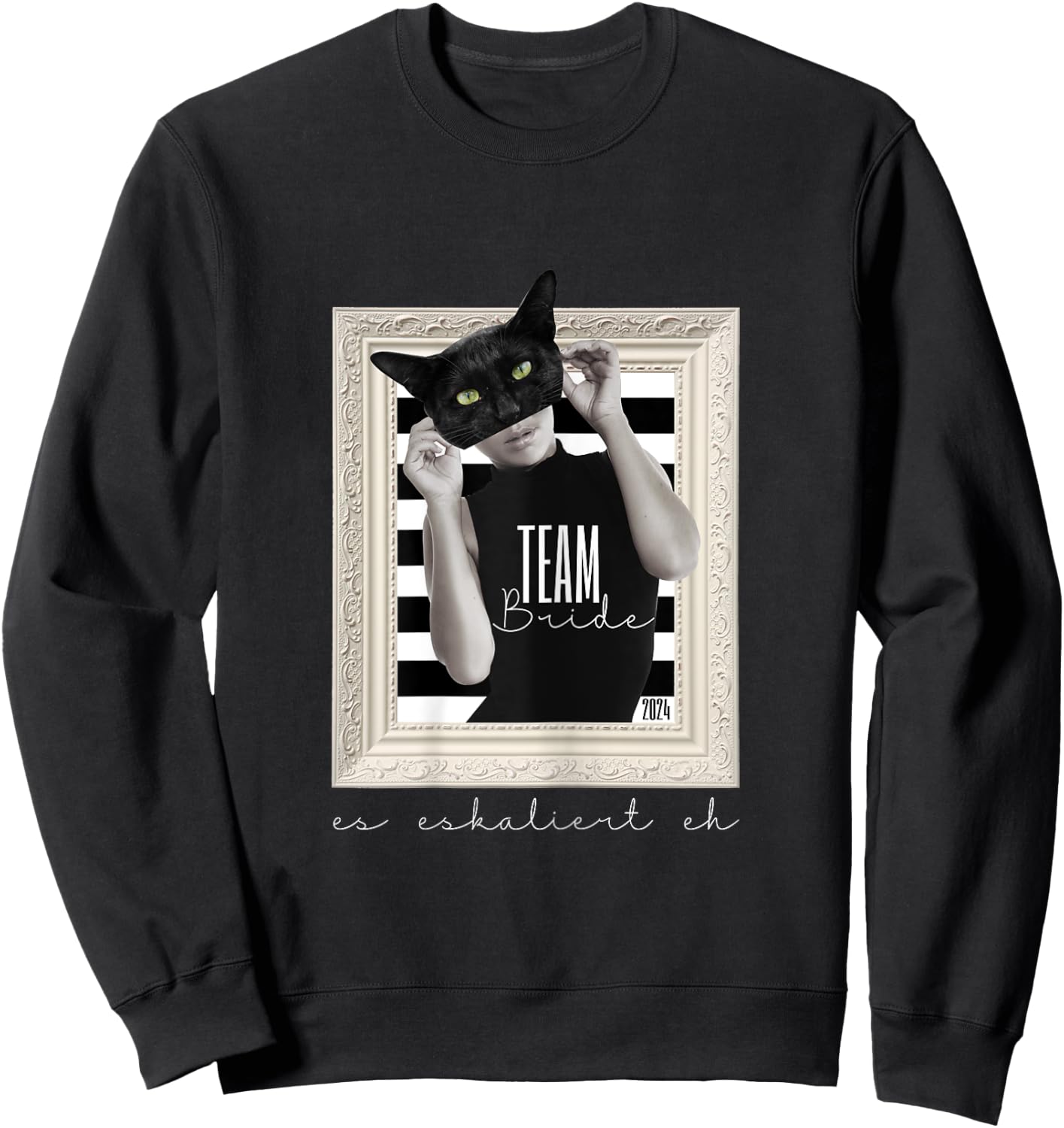 Schärpe Team Bride Katze elegant Junggesellenabschied Frauen Sweatshirt - Sweatshirt | Black