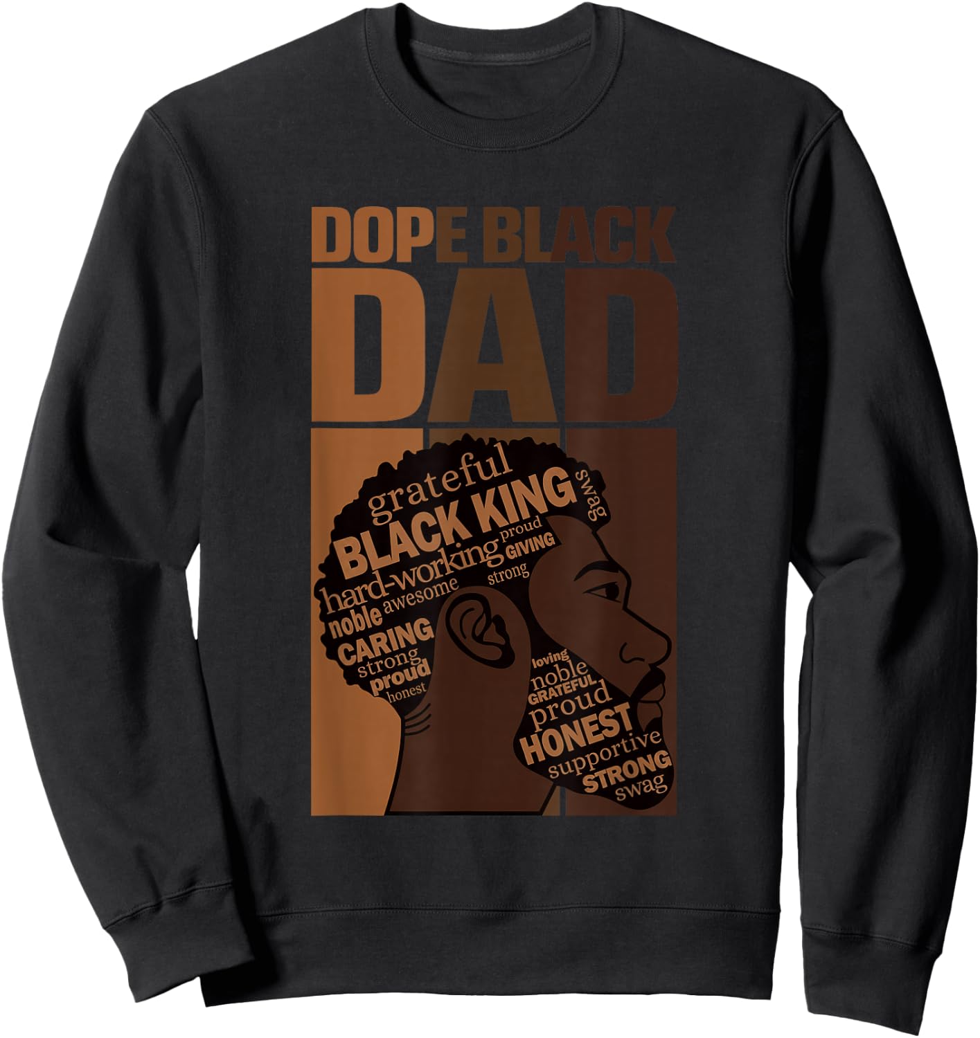 Fathers Day Dope Black Dad African American Pride Father Men Sweatshirt - Sweatshirt | Black