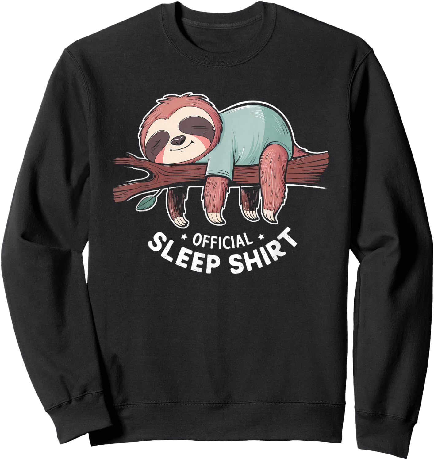 Official Sleep Shirt Sloth Pajamas Nightgown Sweatshirt - Sweatshirt | Black