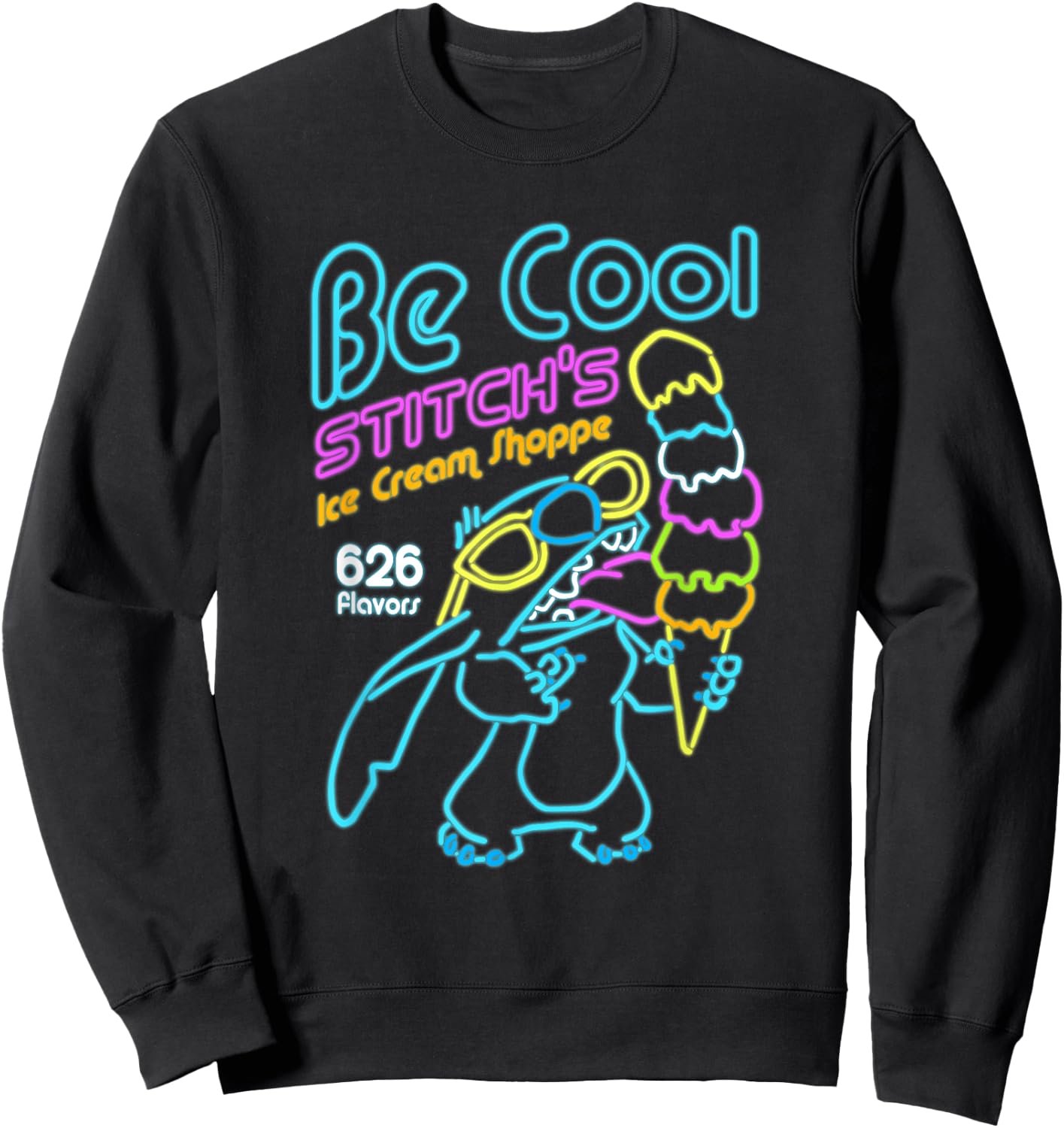 Disney Lilo & Stitch Be Cool Stitch's Ice Cream Shoppe Sweatshirt - Sweatshirt | Black