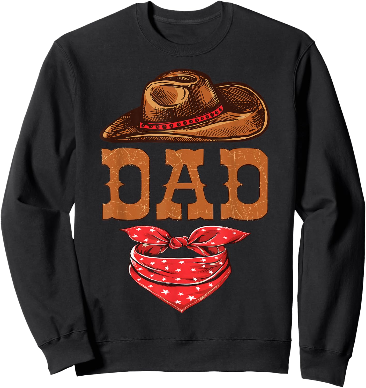 Dad Western Birthday Cowboy Cowgirl Family Matching Sweatshirt - Sweatshirt | Black