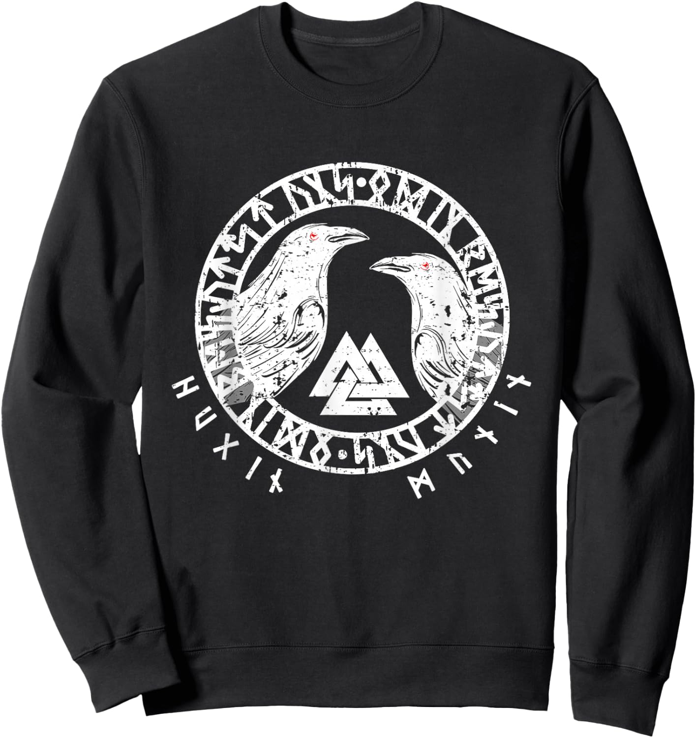 Vegvisir Ravens Odins Hugin and Munin Sweatshirt - Sweatshirt | Black