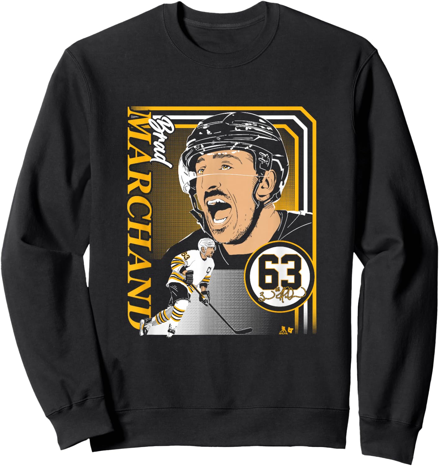 Brad Marchand: Collage Frame - Boston Hockey Sweatshirt - Sweatshirt | Black