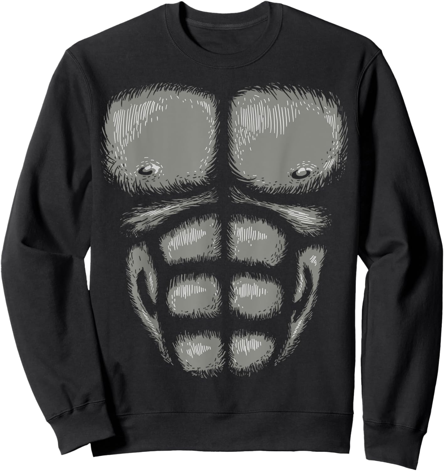 Gorilla Chest Muscles Shirt Halloween Costume Monkey Suit Sweatshirt - Sweatshirt | Black