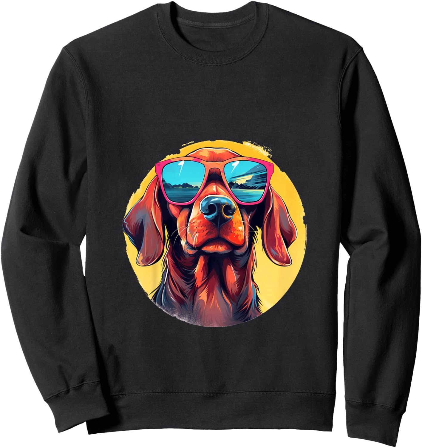 Kinder Cooler Hund mit Sonnenbrille Sweatshirt - Sweatshirt | Black