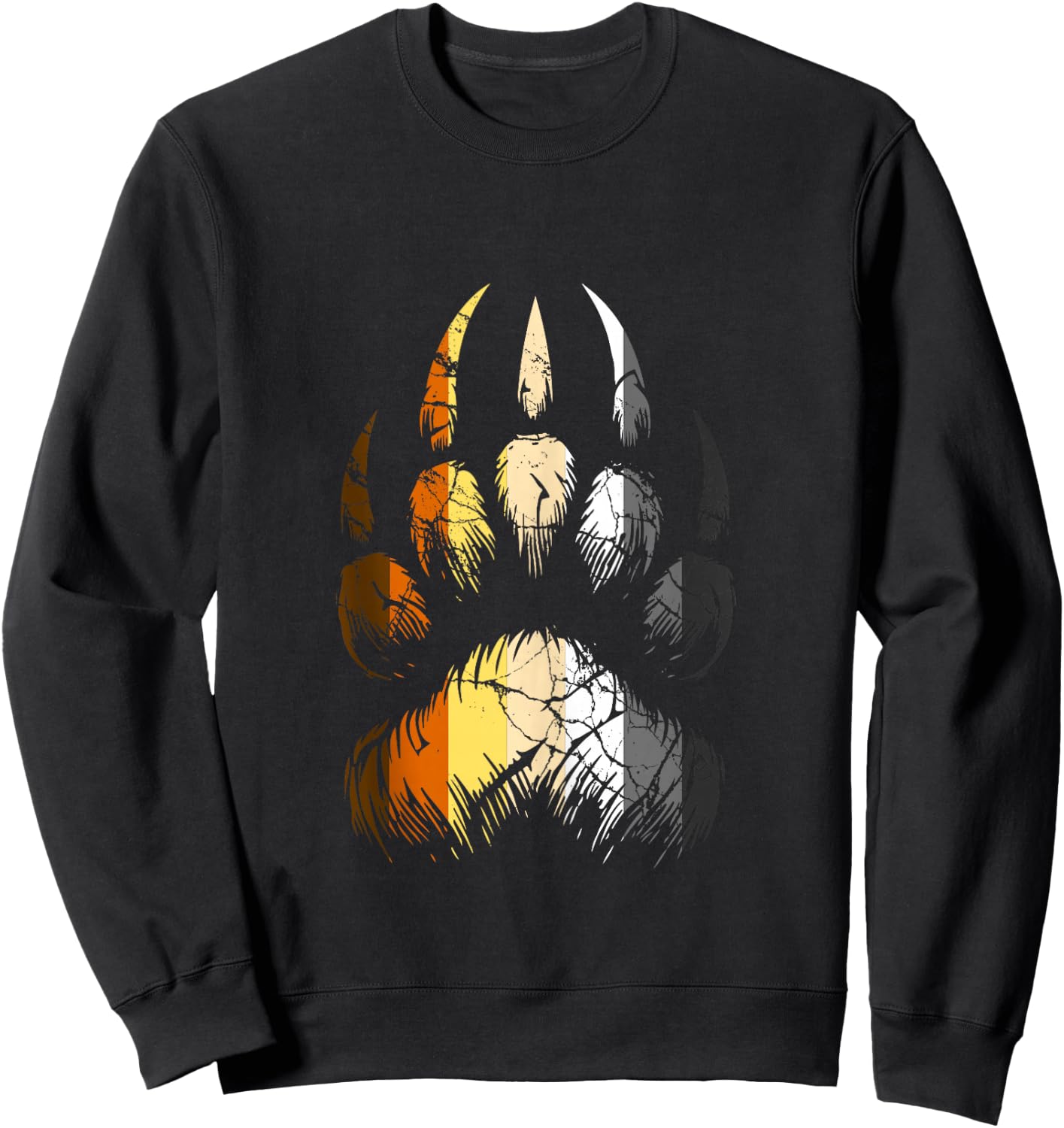 Bear Pride Paw Print Gay Men LGBT Bear Flag Sweatshirt - Sweatshirt | Black