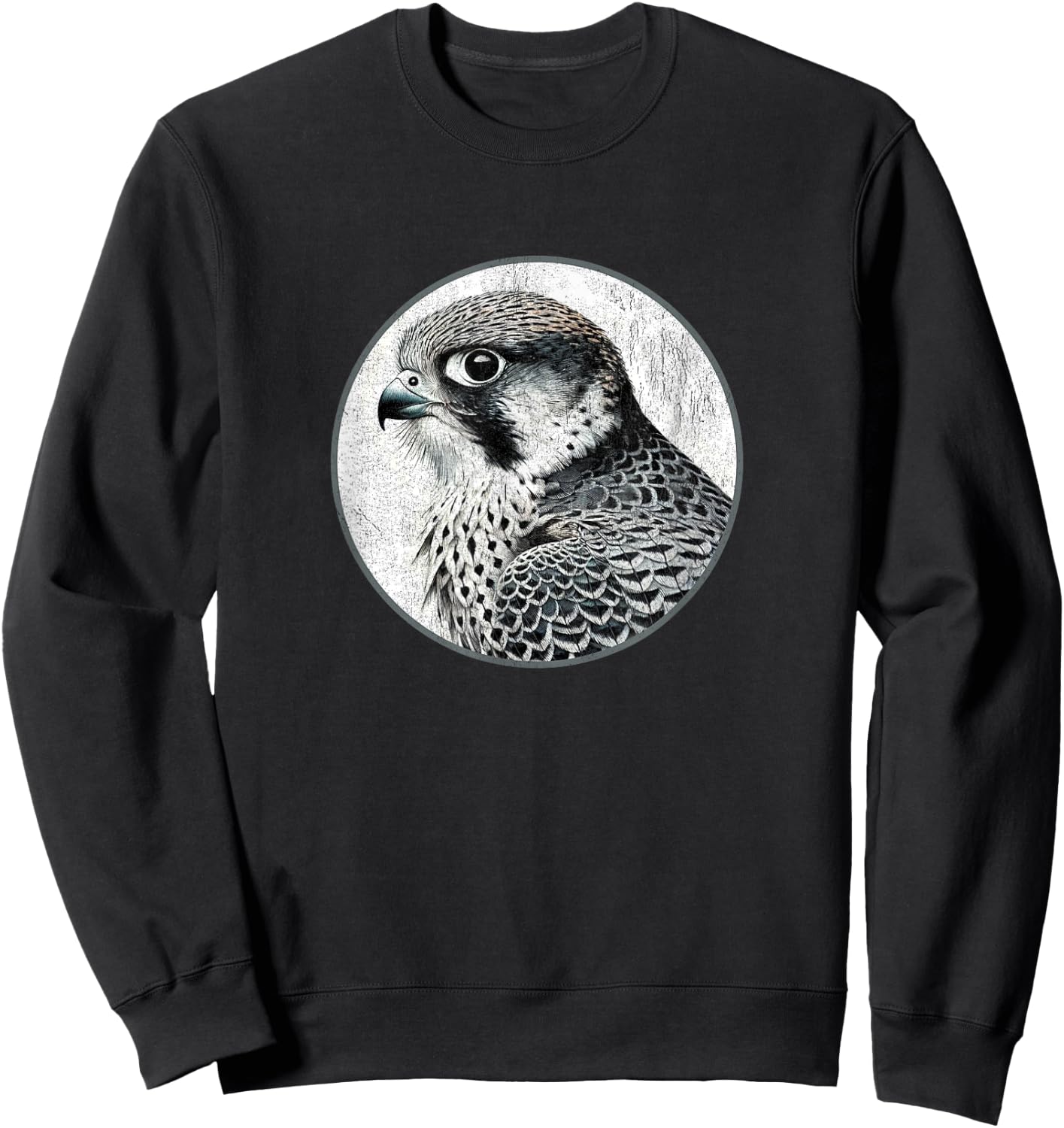 Colorful Retro Peregrine Falcon Design by Bird Fan Sweatshirt - Sweatshirt | Black