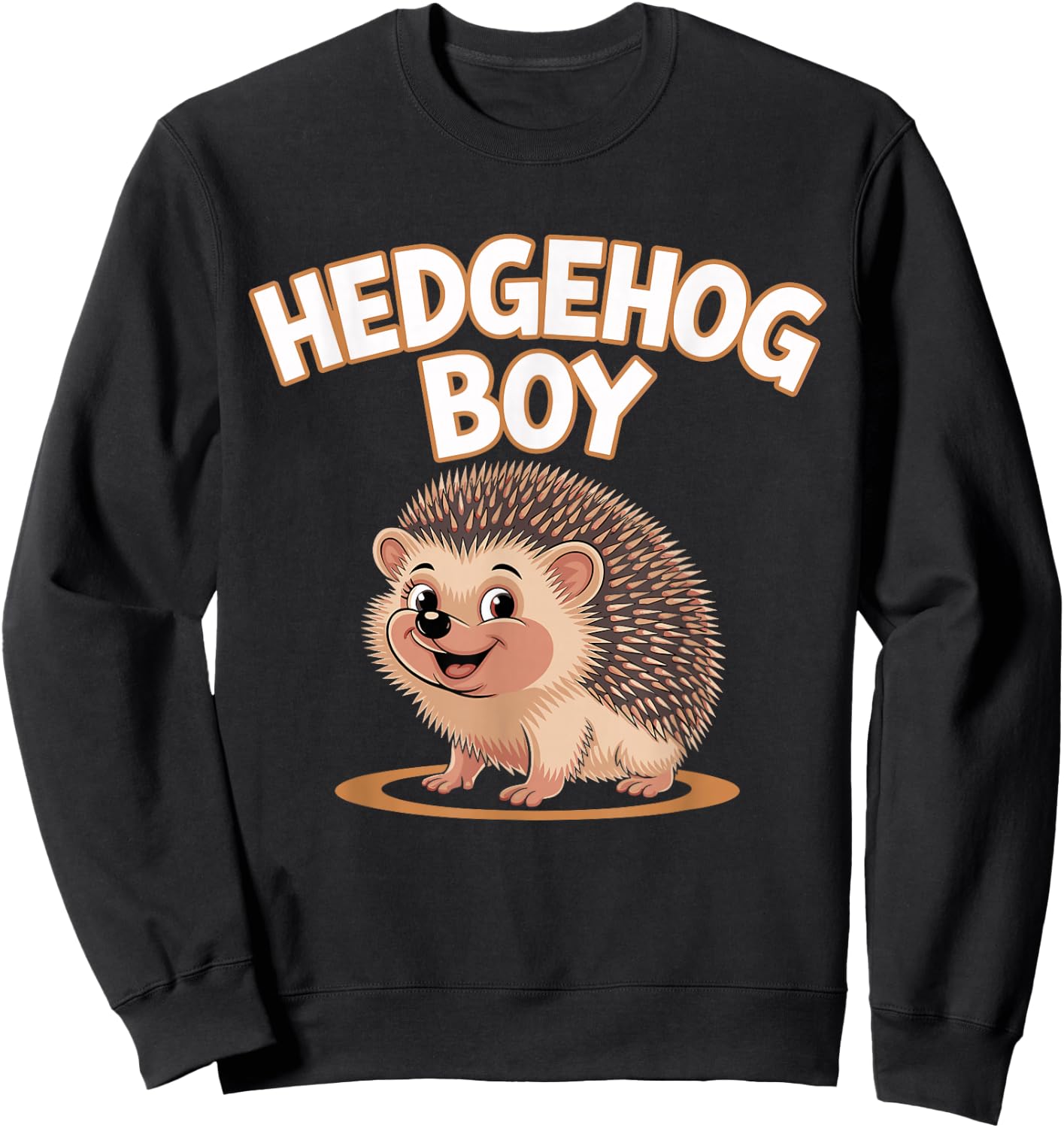 Hedgehog Boy | Childrens Apparel | Youth Kids Boys Hedgehog Sweatshirt - Sweatshirt | Black