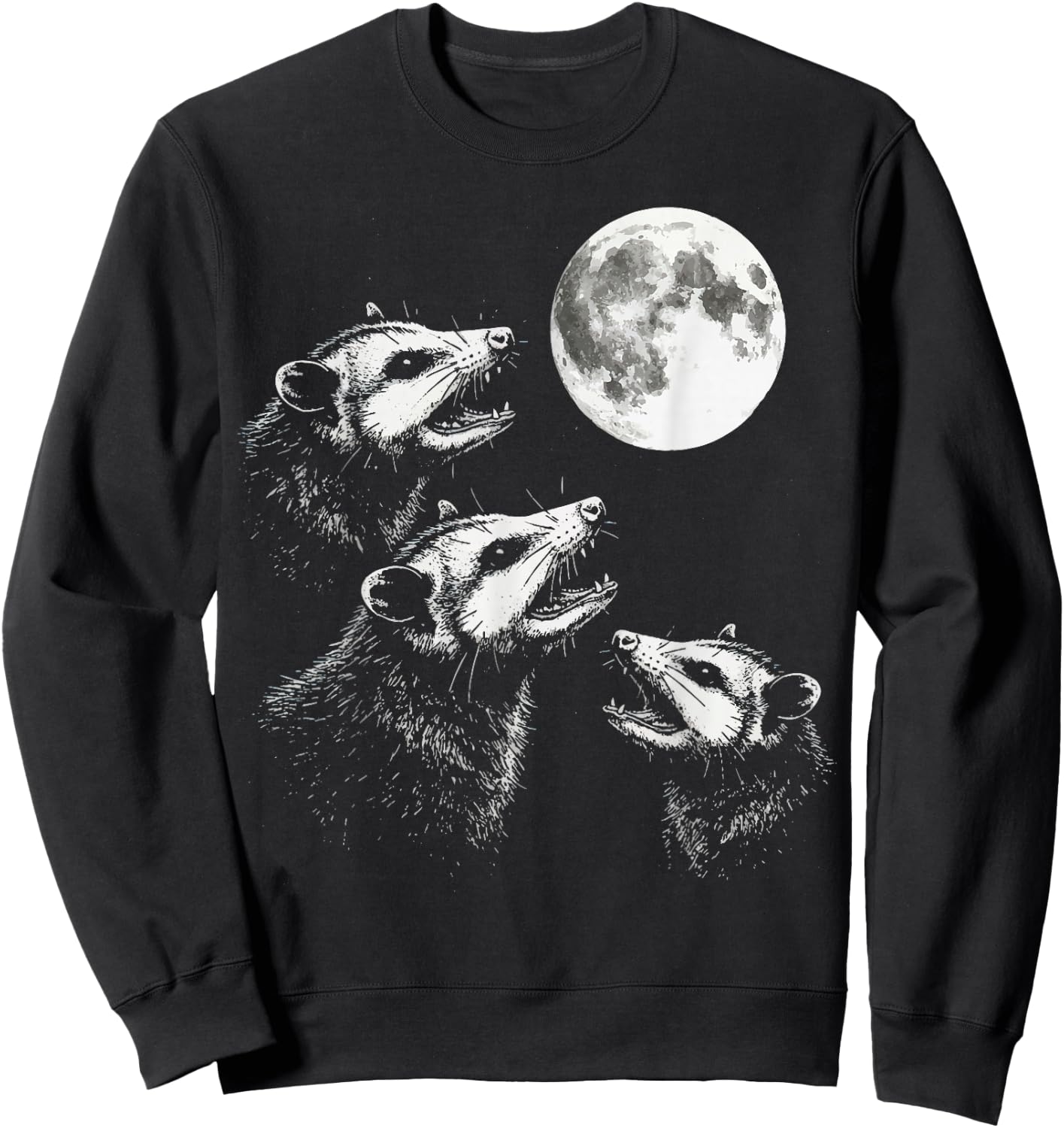 Opossum Howling At Moon Sweatshirt - Sweatshirt | Black
