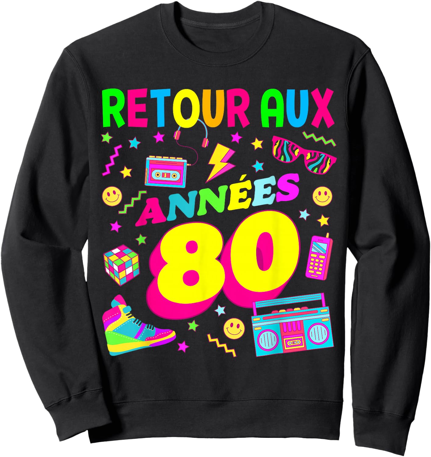 Party 80s Birthday Party 80s Retro Style Sweatshirt - Sweatshirt | Black