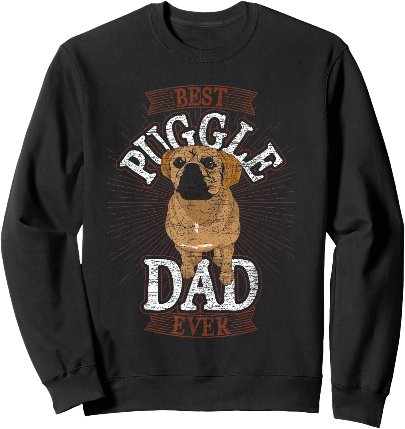 Animal Puggle Dad Dog Dad Fathers Day Dog Lover Pet Puggle Men Women Kids Sweatshirt - Sweatshirt | Black