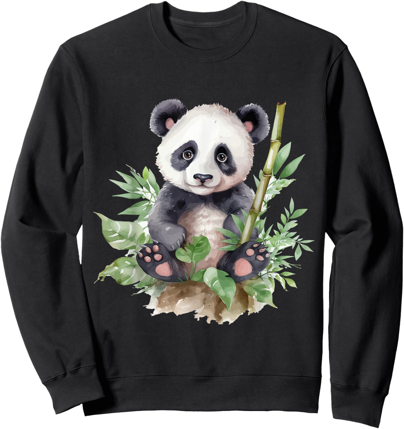 Watercolor Panda Sweatshirt - Sweatshirt | Black