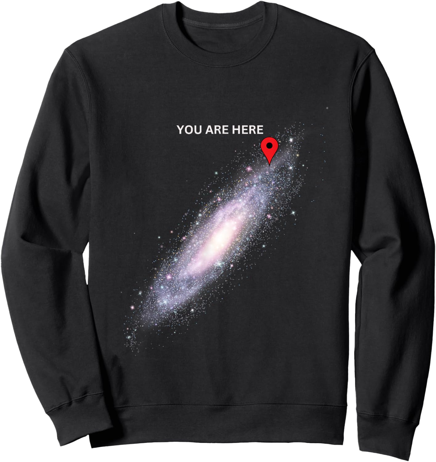 Galaxy Science Geek Du bist hier Space Sweatshirt - Sweatshirt | Black