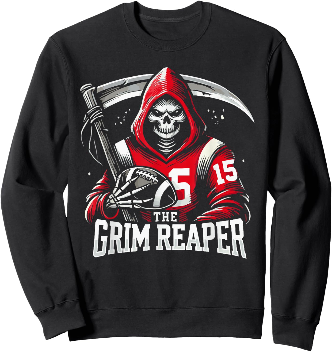 The Grim Reaper Football Player 15 Sweatshirt - Sweatshirt | Black