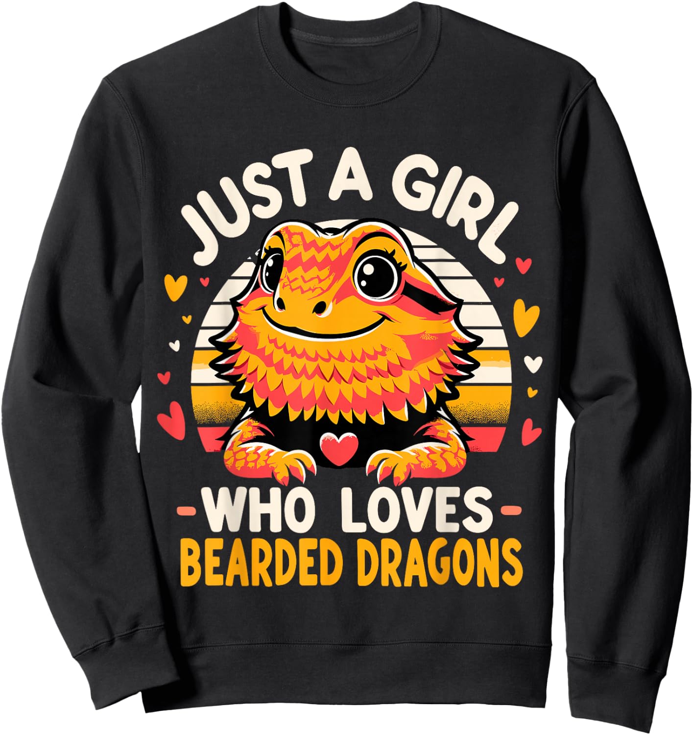 Just a Girl Who Loves Bearded Dragons Sweatshirt - Sweatshirt | Black
