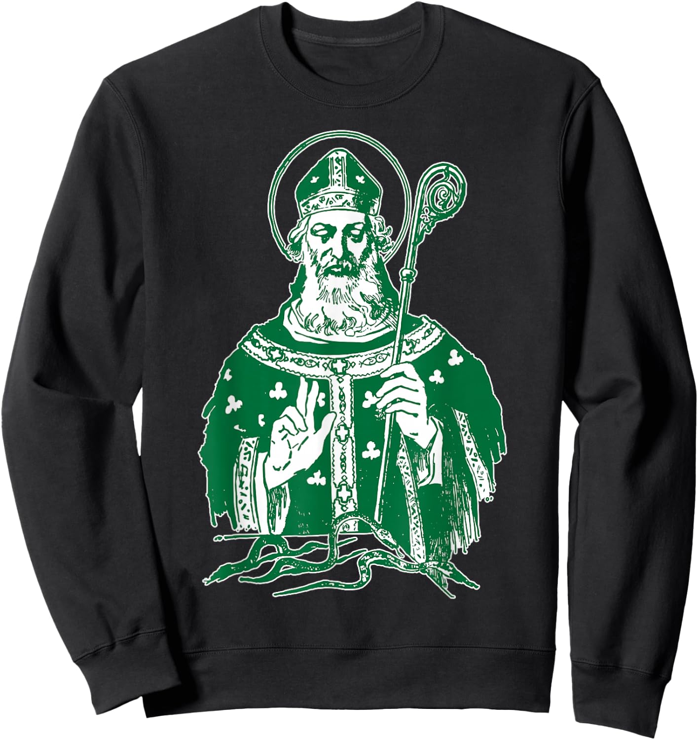 St Patrick Catholic Saint Patricks Day Ireland Irish Sweatshirt - Sweatshirt | Black