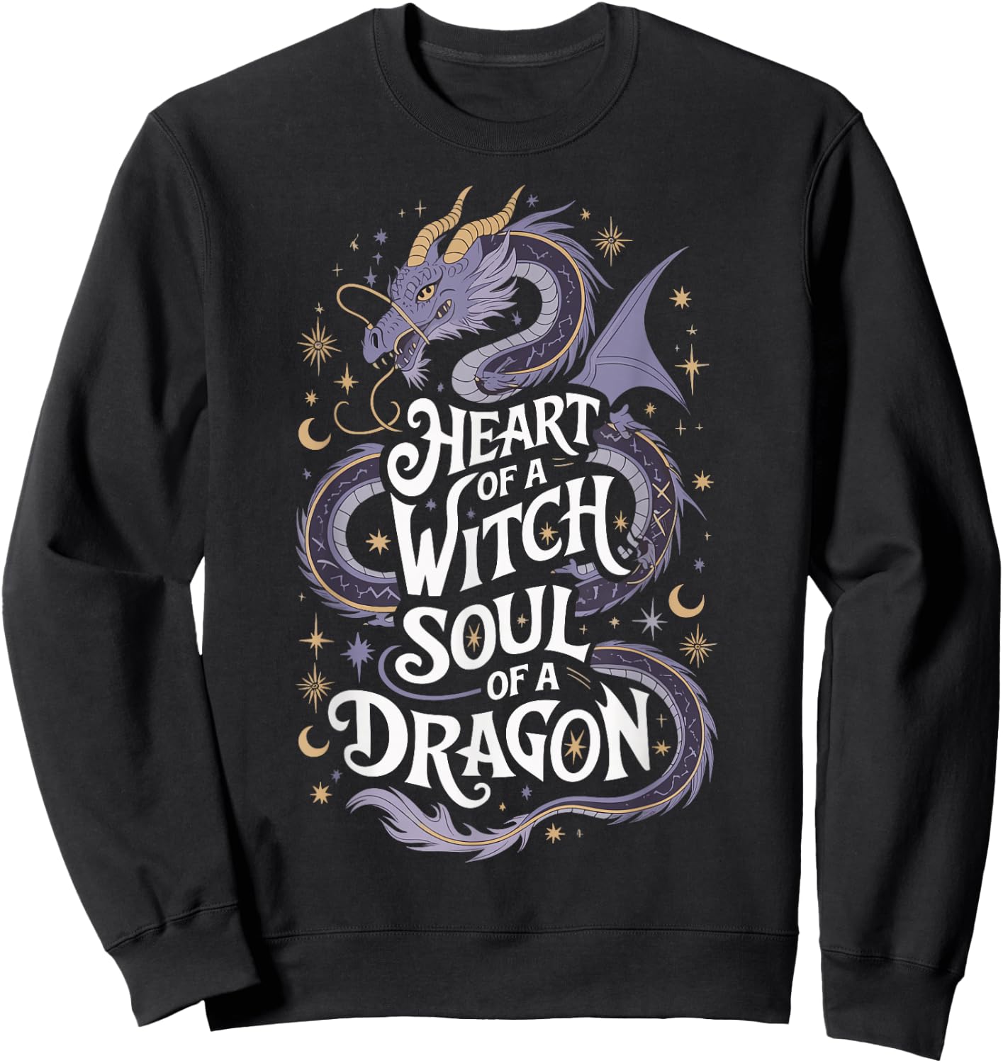 Heart Of A Witch Soul Of A Dragon Sweatshirt - Sweatshirt | Black