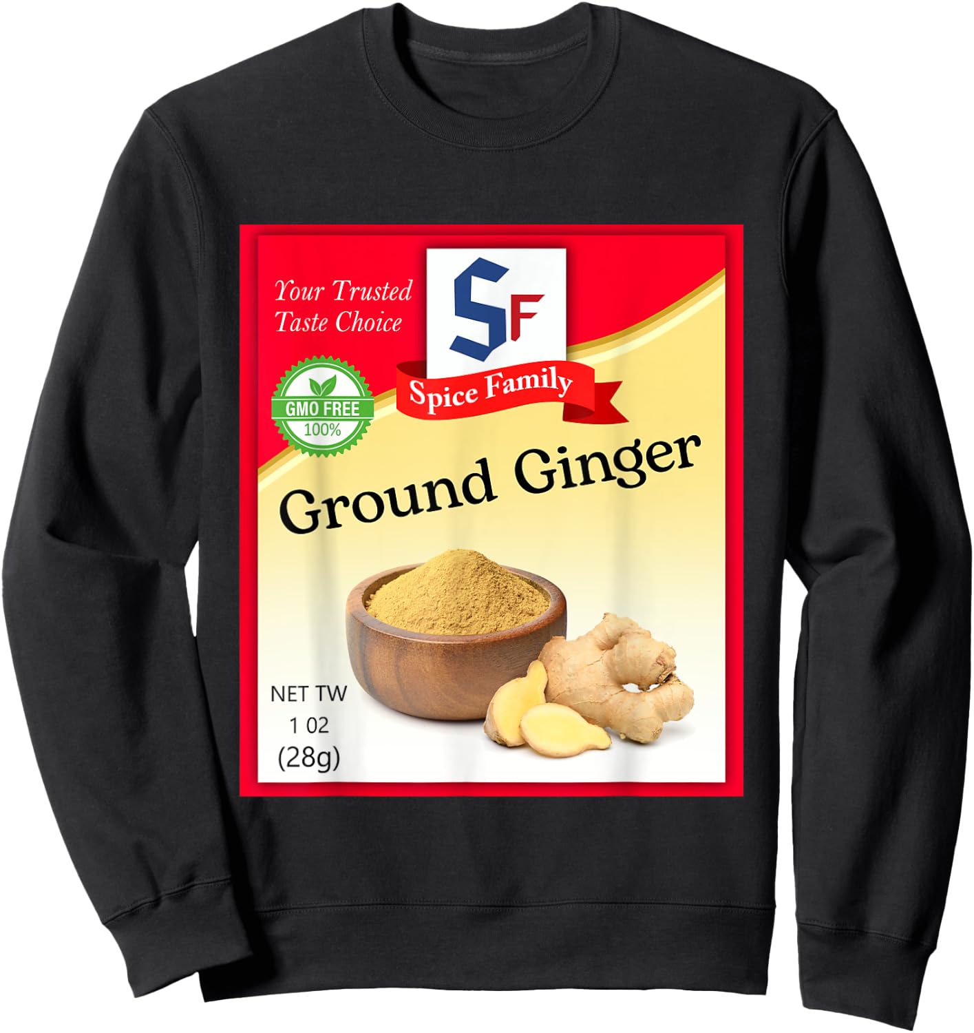Ground Ginger Condiment Costume Holiday Spice Group Costumes Sweatshirt - Sweatshirt | Black
