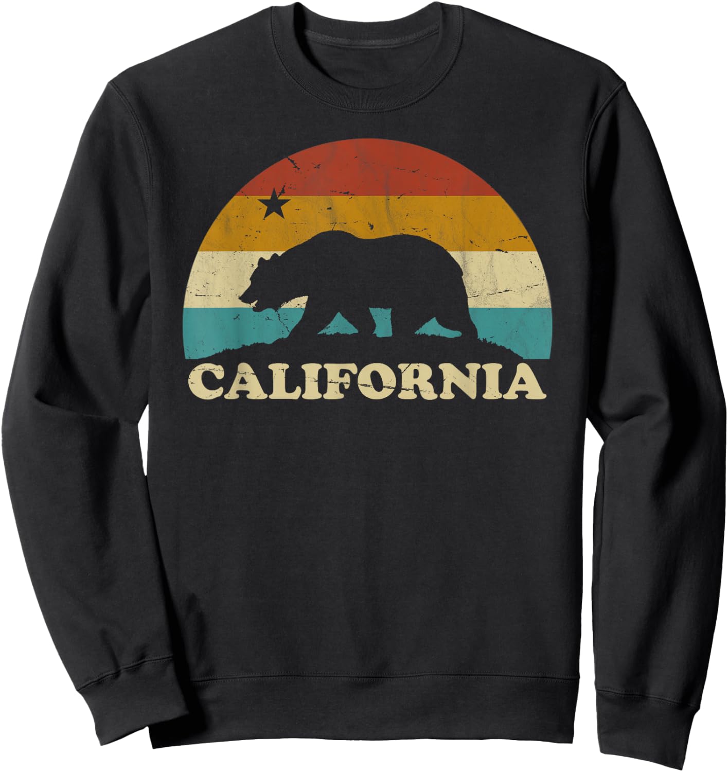 Flagge Kalifornien Retro Vintage Bär 70er Jahre Sweatshirt - Sweatshirt | Black