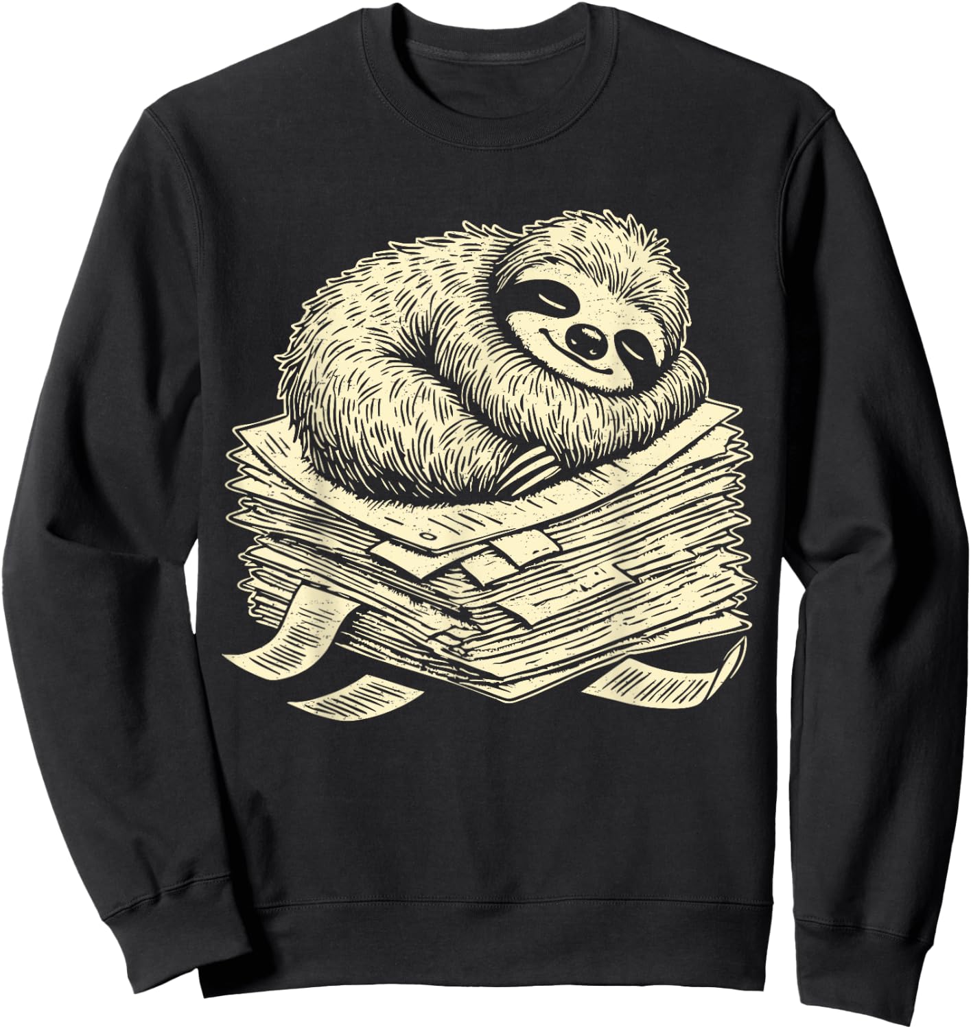 Papier humoristique paresseux pour enseignant, étudiant, amoureux des paresseux Sweatshirt - Sweatshirt | Black