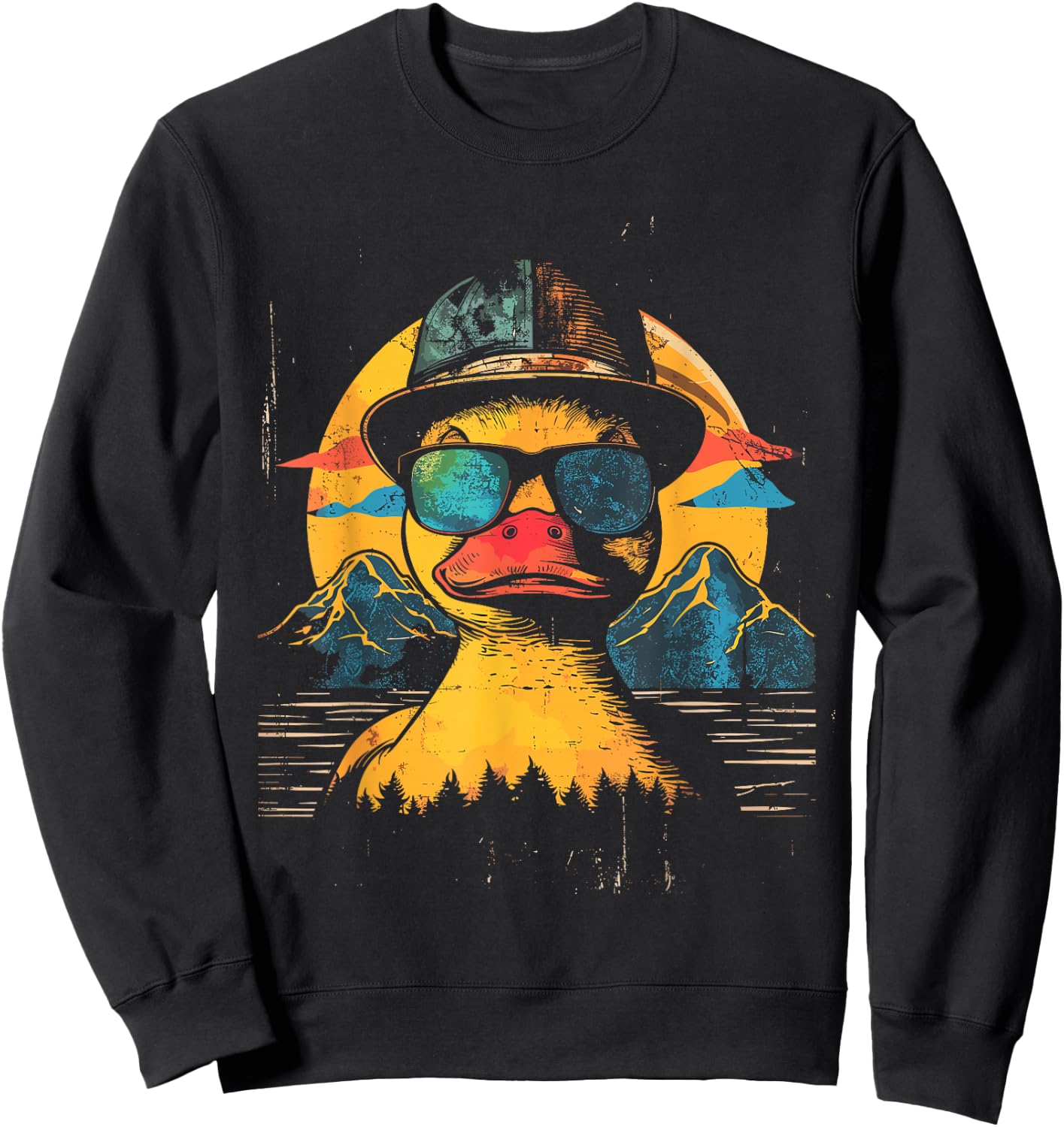 Rubber Duck Vintage Rubber Duckie Retro Sweatshirt - Sweatshirt | Black