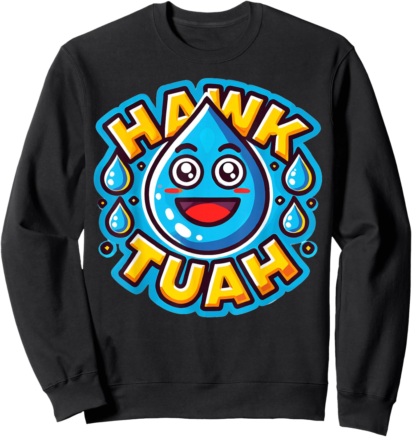 Hawk Tuah Meme Joke Women Huck Tua Sweatshirt - Sweatshirt | Black