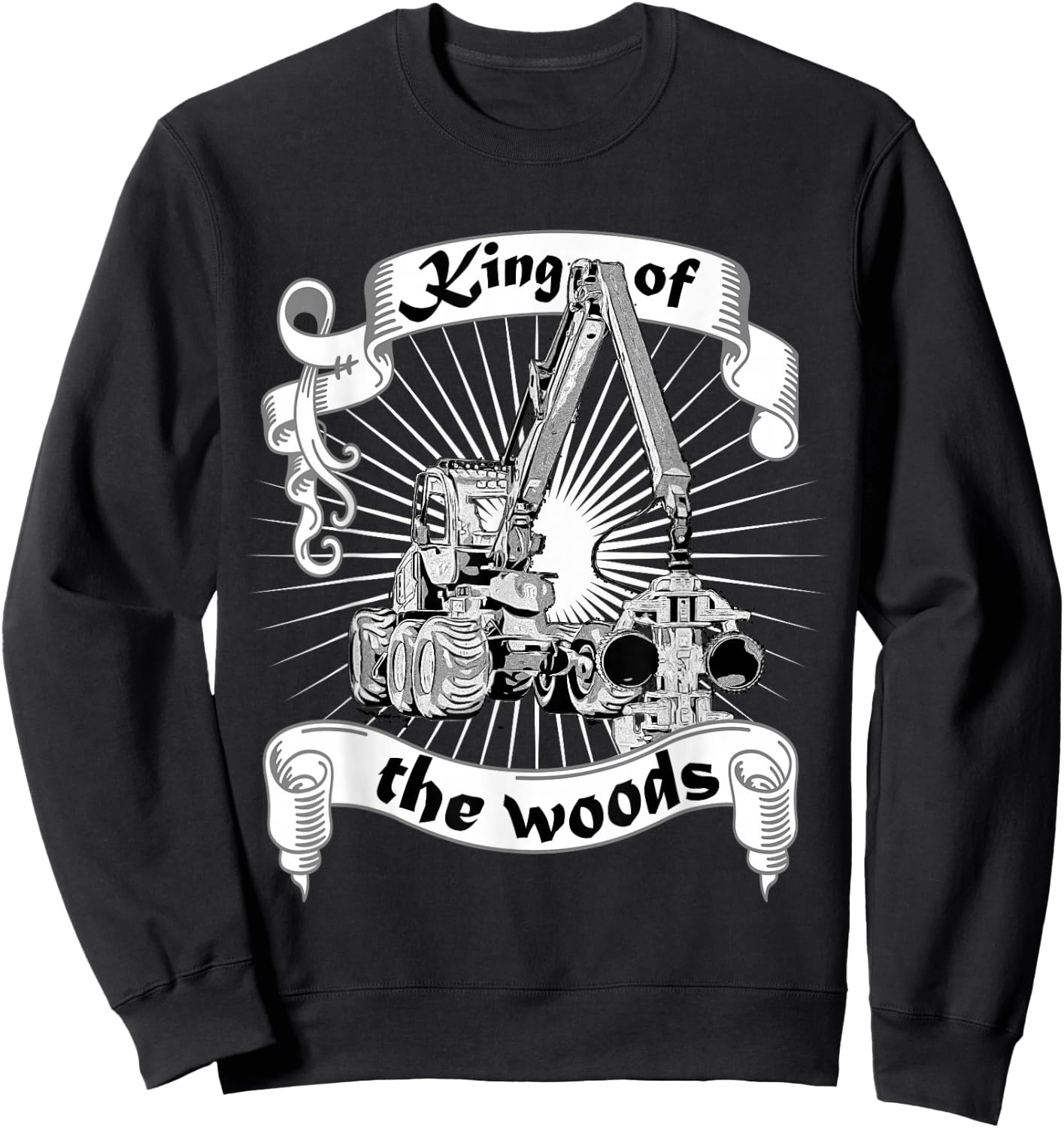 King of the Woods Förster Holzfäller Waldarbeiter Harvester , black Sweatshirt - Sweatshirt | Black