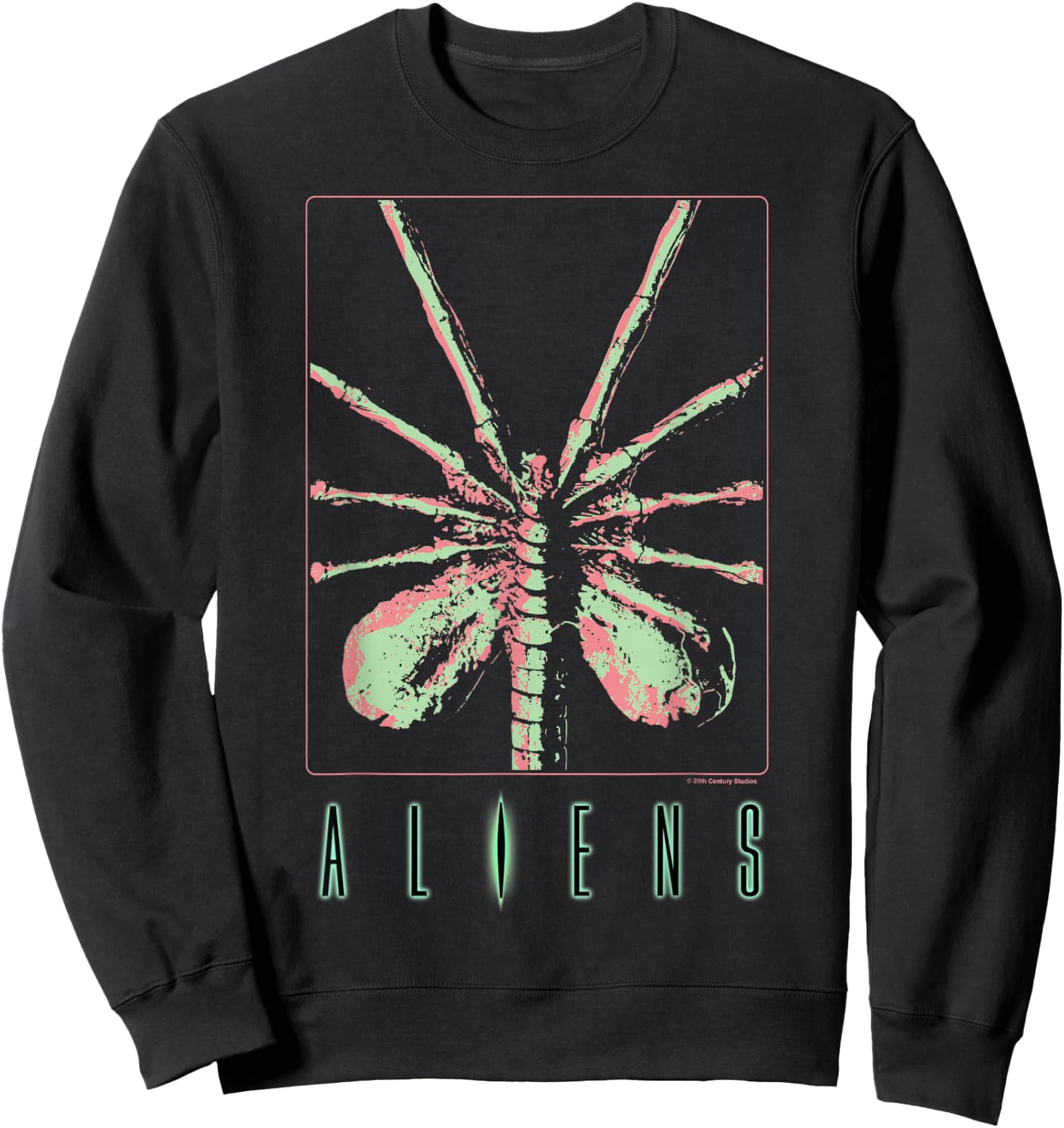 Aliens Iconic Facehugger Ready To Attack Big Chest Poster Sweatshirt - Sweatshirt | Black