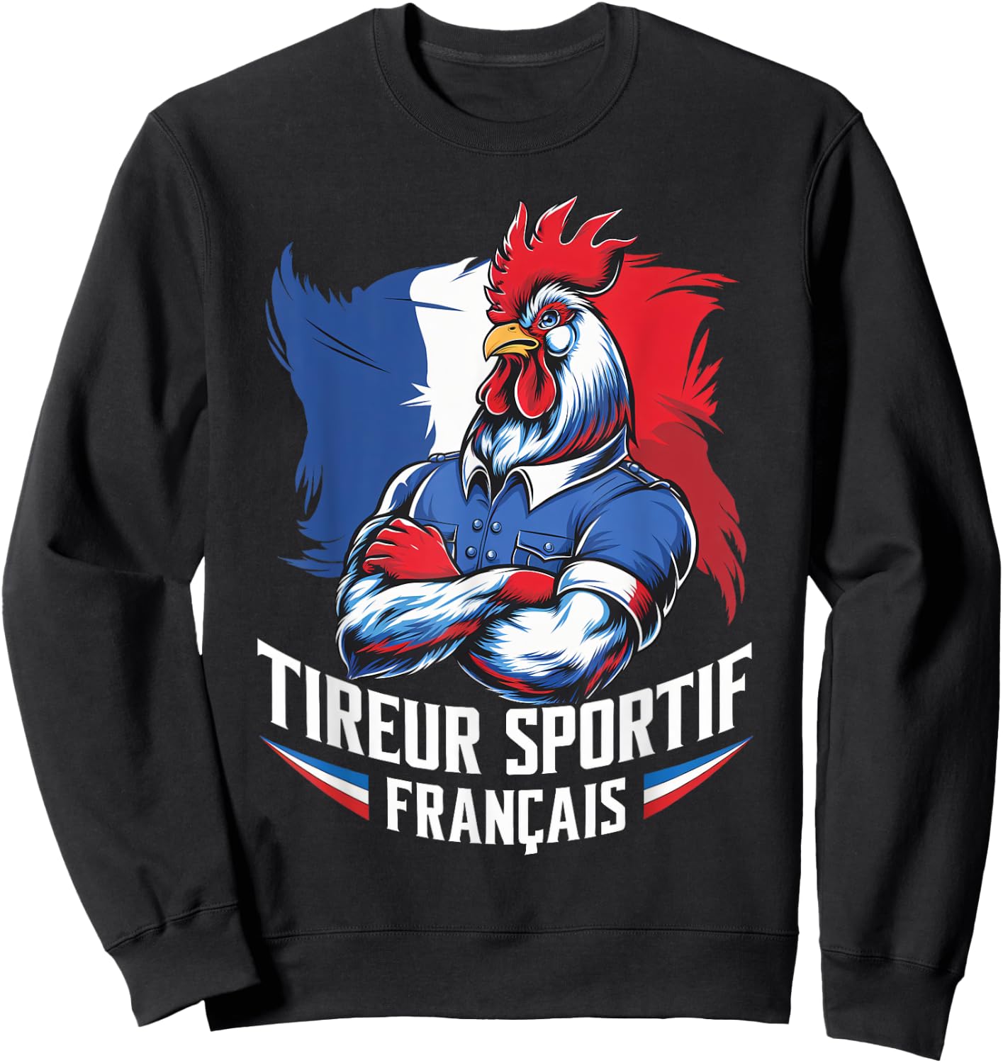 French Sporty Shooter, Shooting Stand Humor Airsoft Pride , Black, S Sweatshirt - Sweatshirt | Black