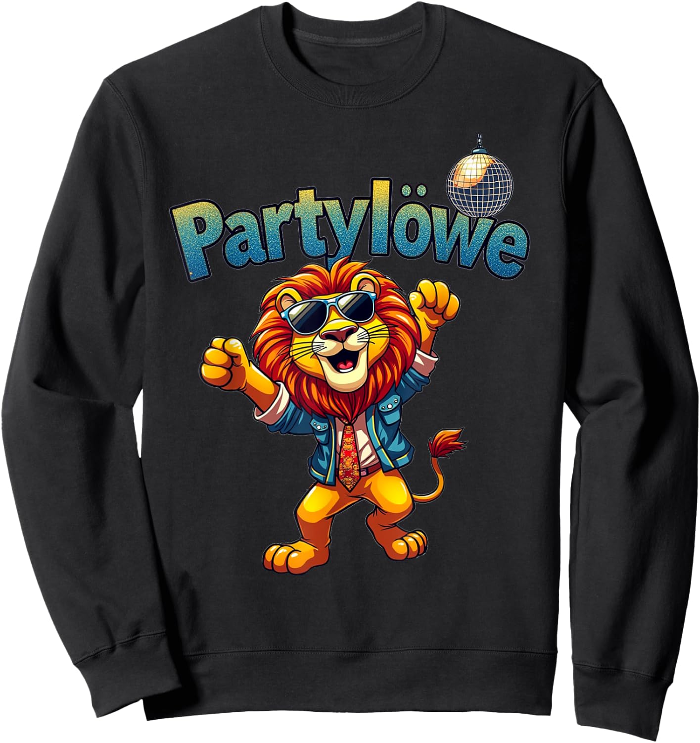 Party Lion Funny Gift for Party with Party Lion , black Sweatshirt - Sweatshirt | Black