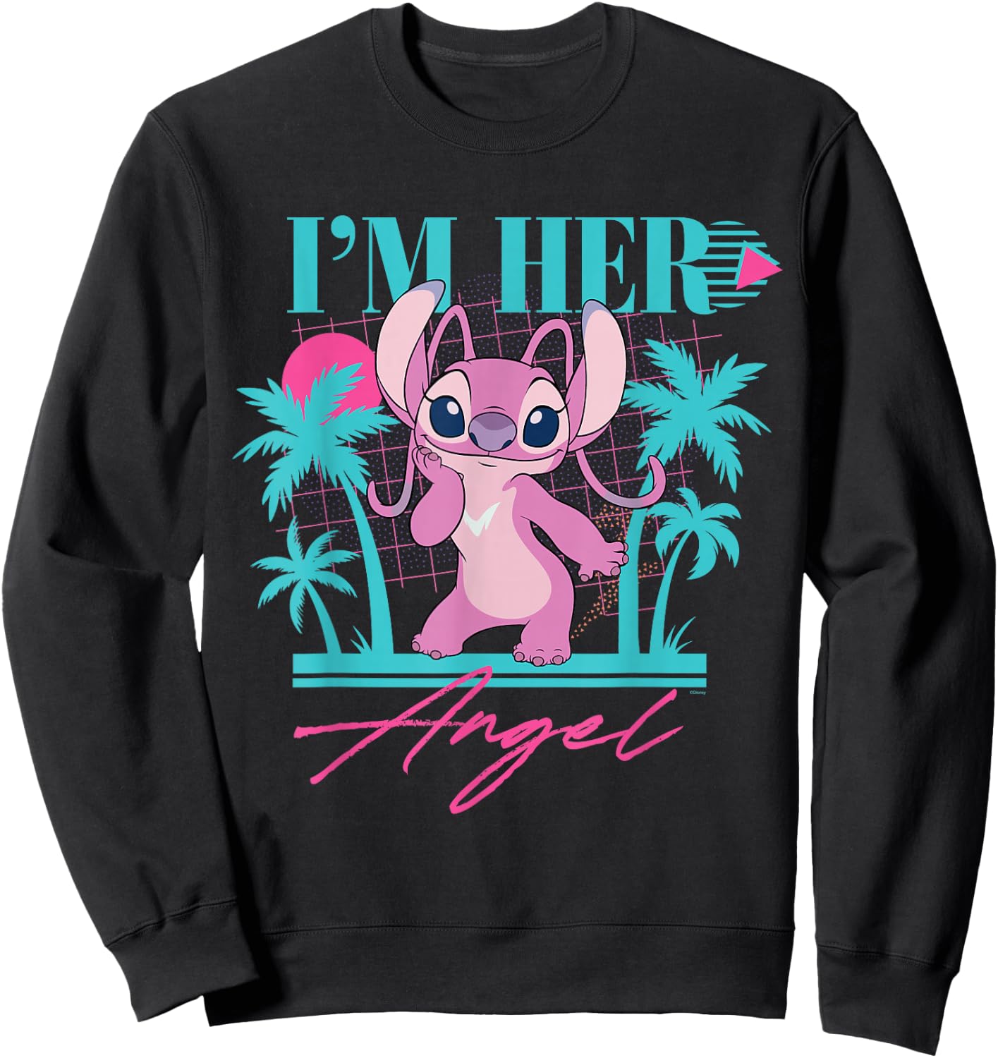 Disney Stitch Retro ’90s Couples Matching I’m Her Angel Sweatshirt - Sweatshirt | Black