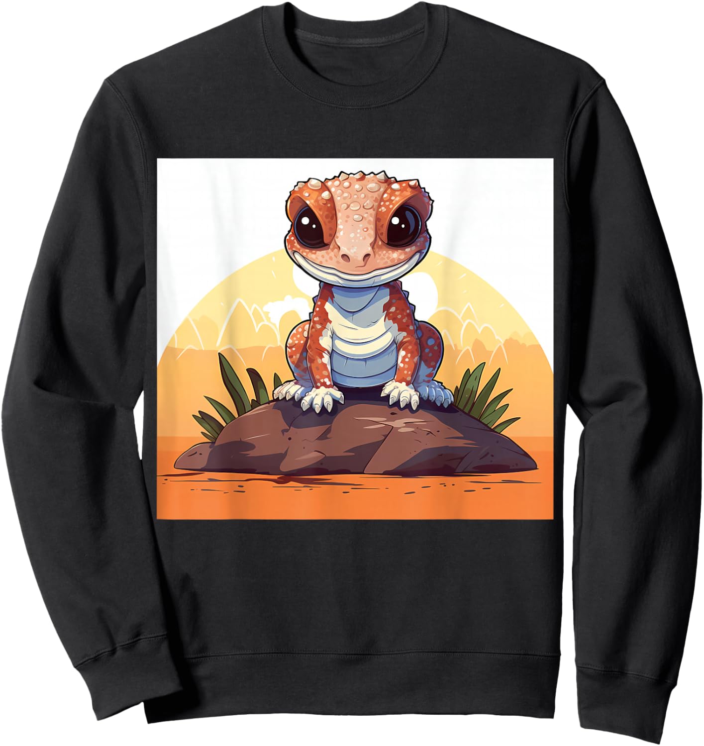 Retro Style African Fat-tailed Gecko Sweatshirt - Sweatshirt | Black