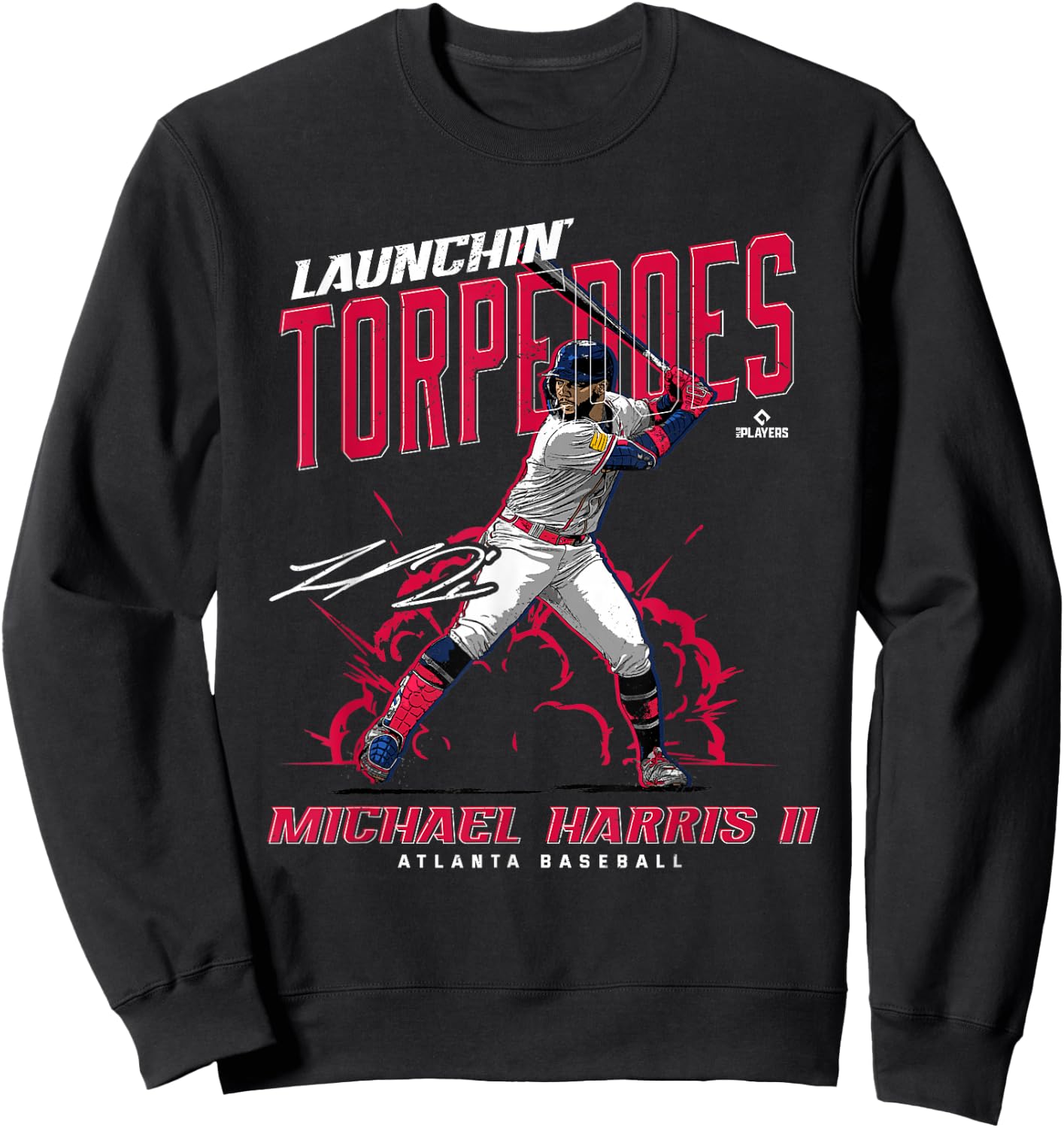 Launchin' Torpedoes Michael Harris II Atlanta Baseball MLBPA Sweatshirt - Sweatshirt | Black