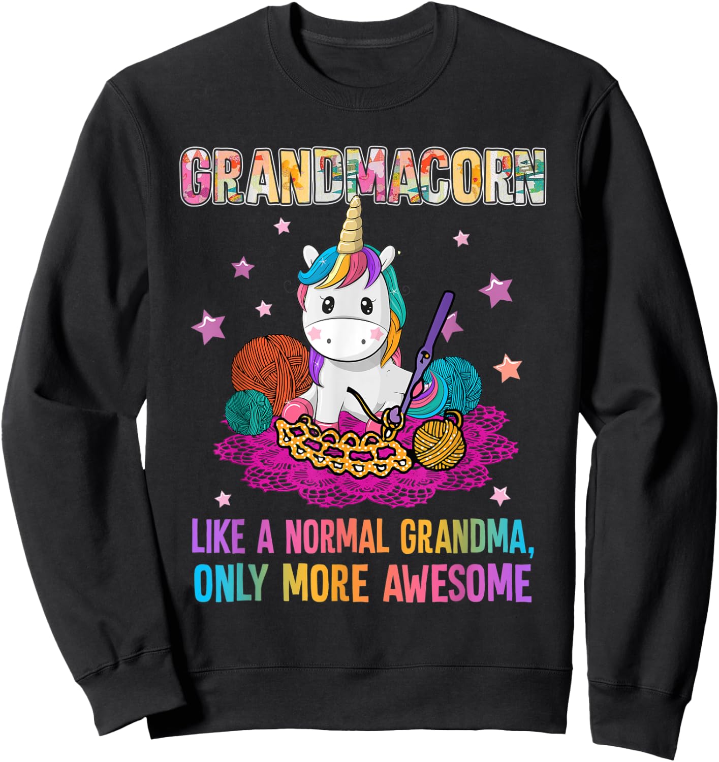 Grandmacorn like a normal oma only more awesome Sweatshirt - Sweatshirt | Black
